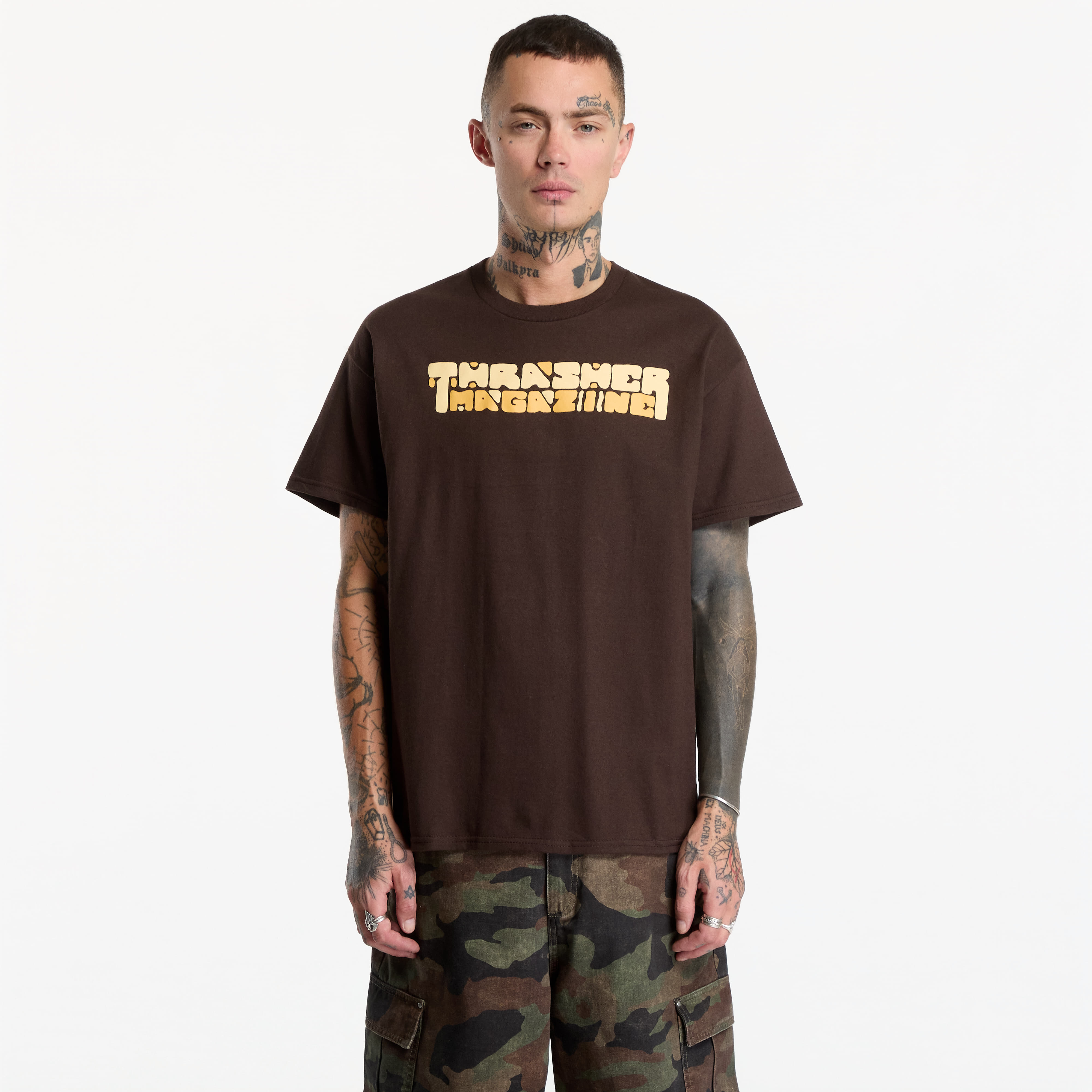 T-shirt Thrasher Blocks T-Shirt Dark Chocolate XXL