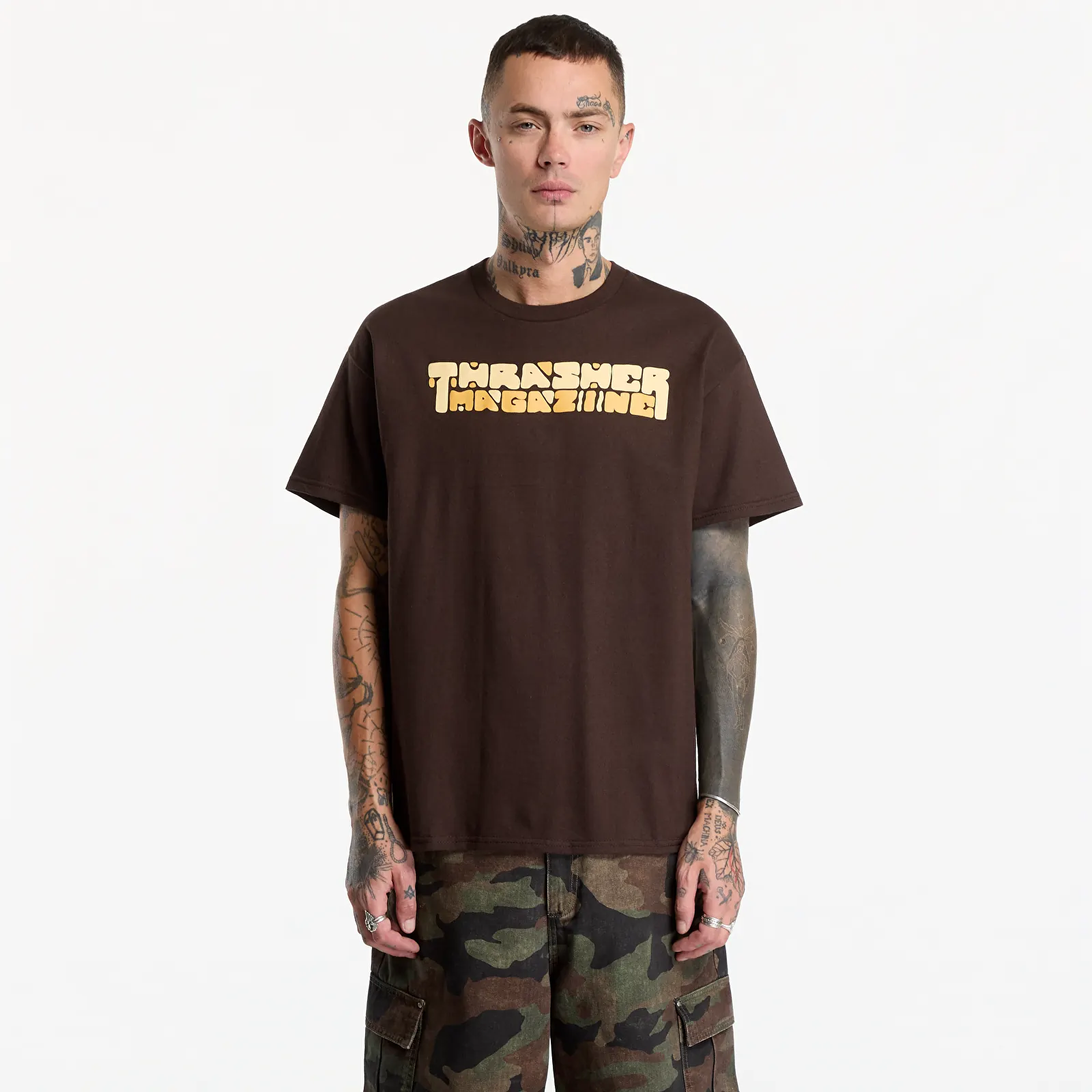 T-shirts Thrasher Blocks T-Shirt Dark Chocolate