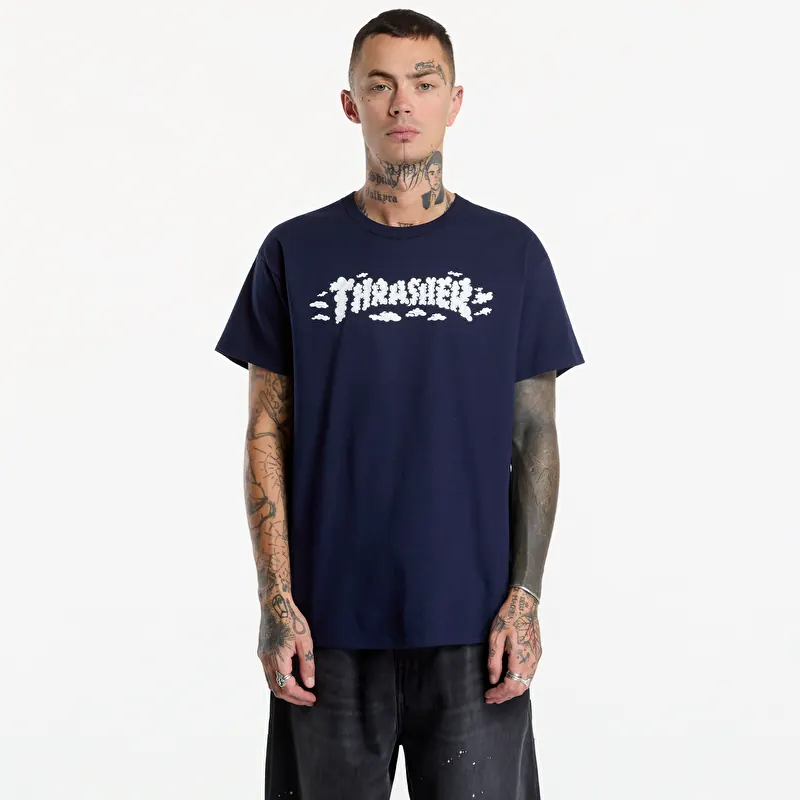 Thrasher Clouds by Spanky T-Shirt Navy