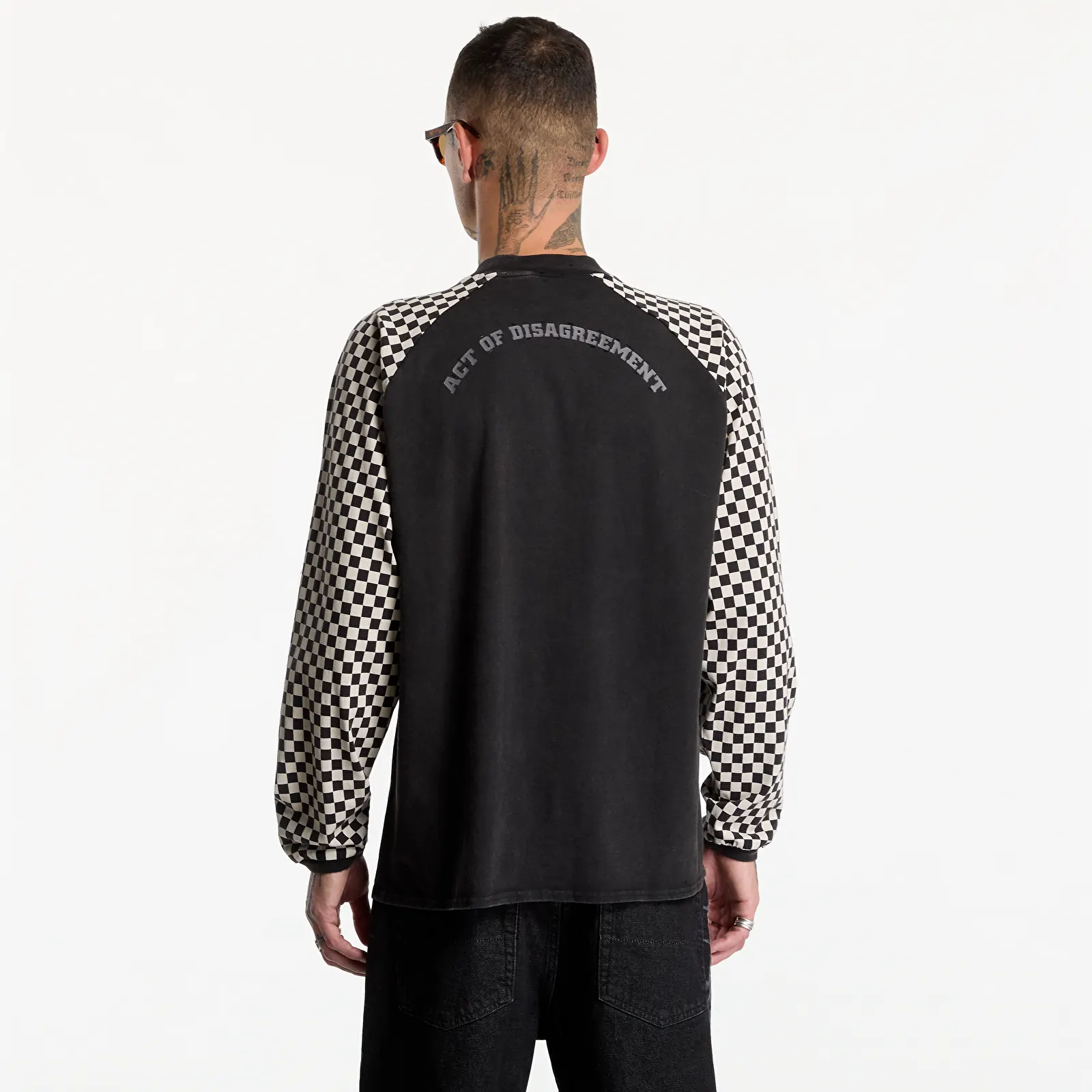 T-paidat Vans A.O.D. Racing Longsleeve T-Shirt Black/White