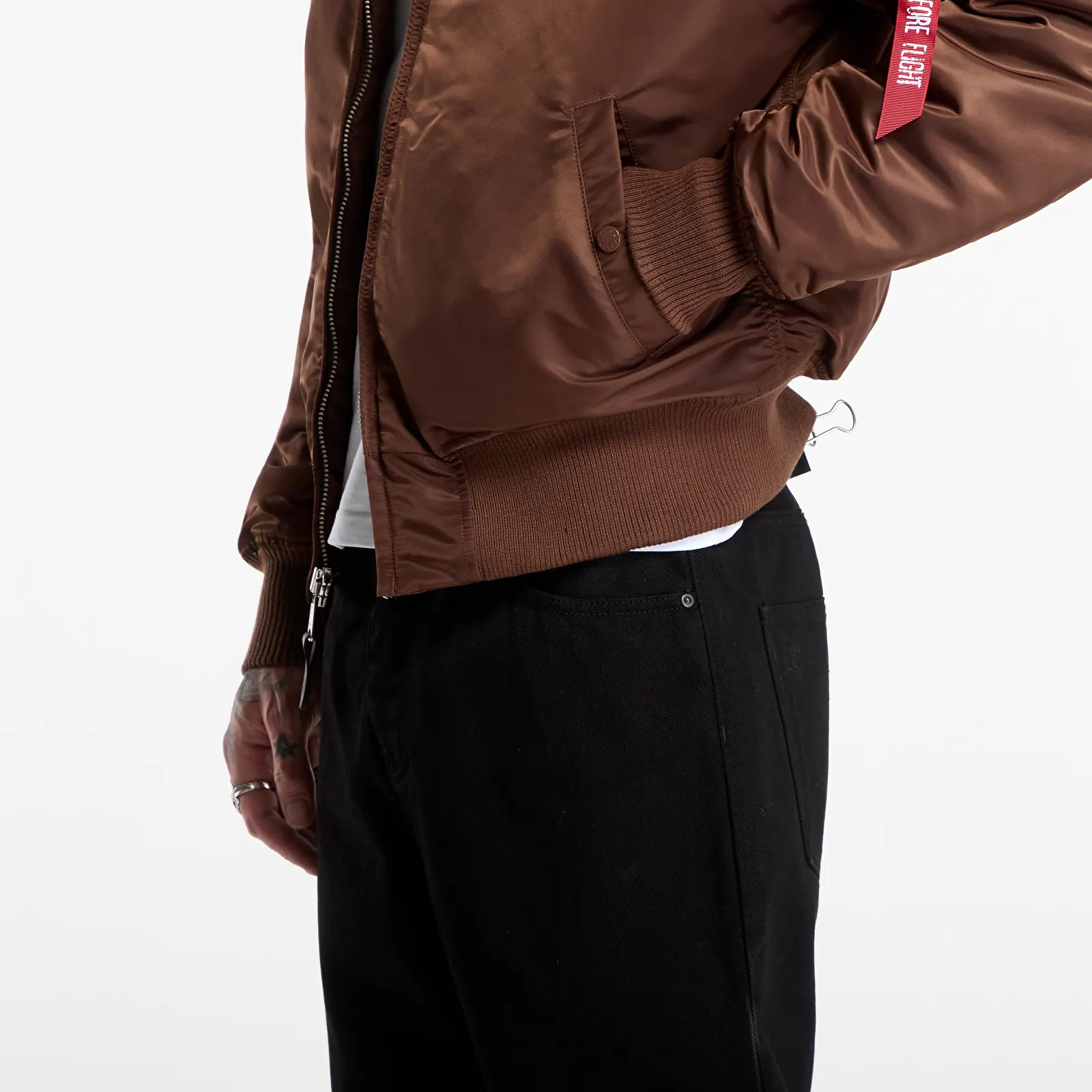 Bomber Jackets Alpha Industries MA-1 Zip Hood Backprint Powder Brown