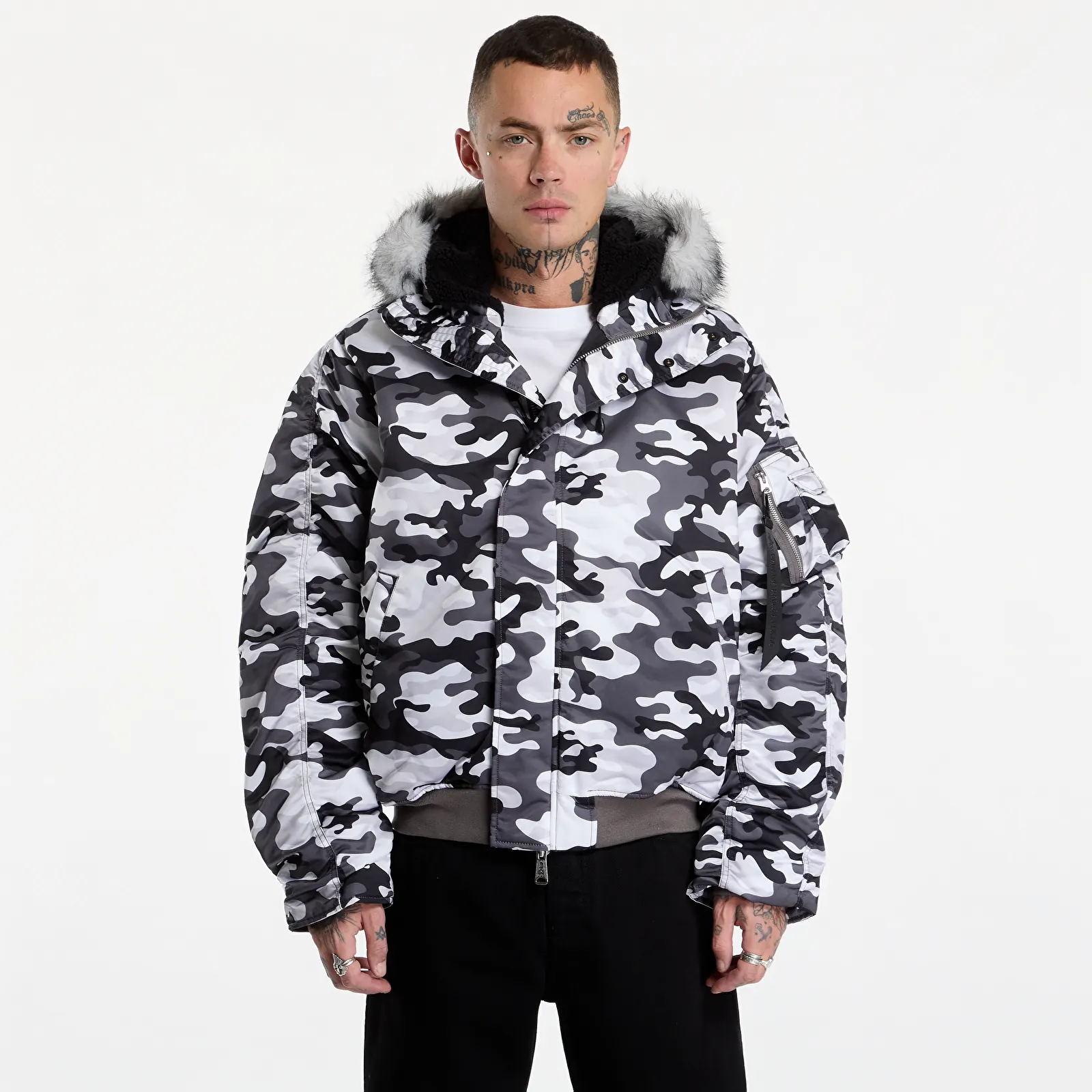 Parki Alpha Industries N-2B Base Camo UV Snowdrift Woodland Camo