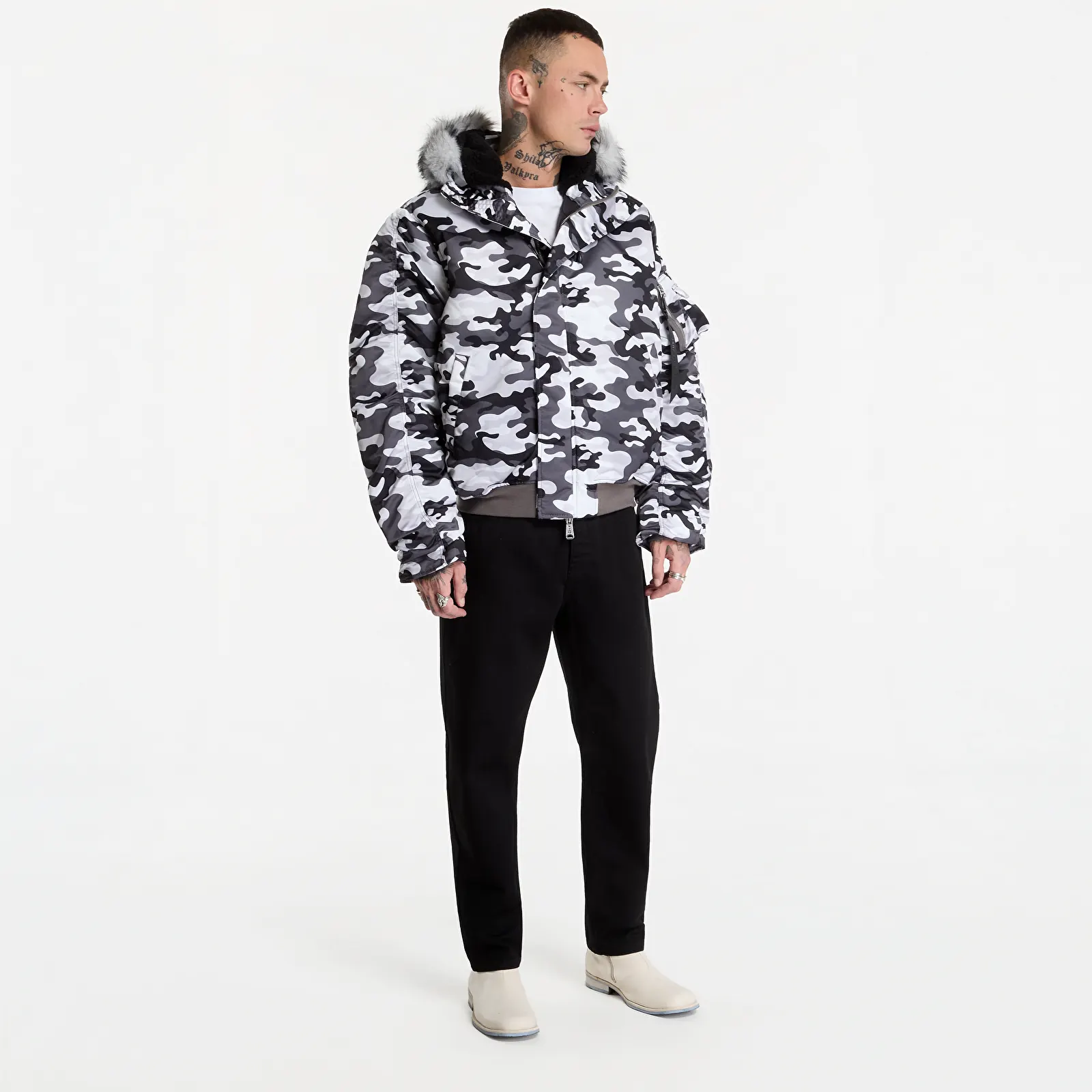 Parki Alpha Industries N-2B Base Camo UV Snowdrift Woodland Camo