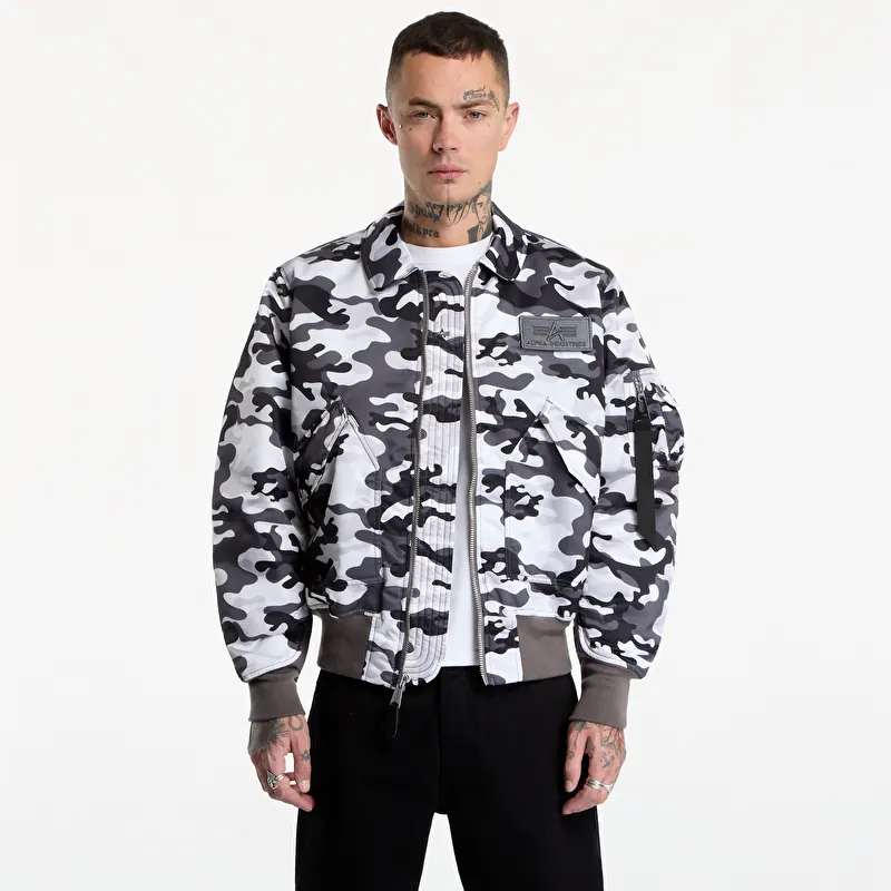 Bomber Alpha Industries CWU-45/P Base Camo UV Snowdrift Woodland Camo