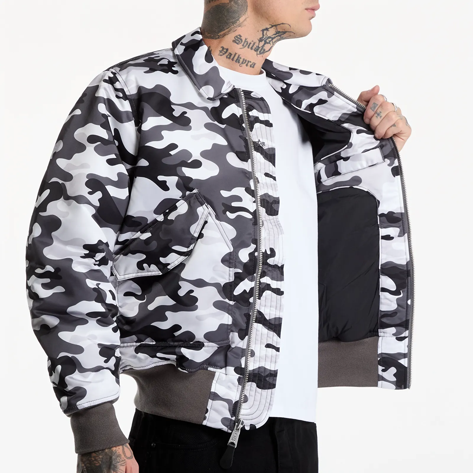 Bomberjakker Alpha Industries CWU-45/P Base Camo UV Snowdrift Woodland Camo