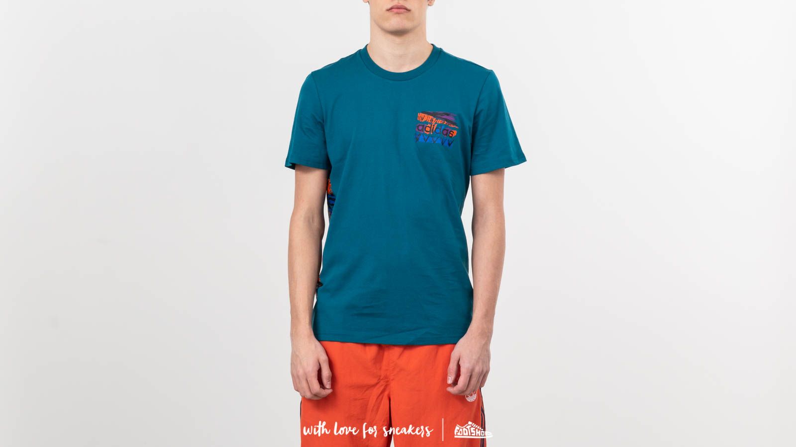 T-Shirts and shirts adidas Finnee Tee Real Teal/ Collegiate Orange/ Collegiate Royal
