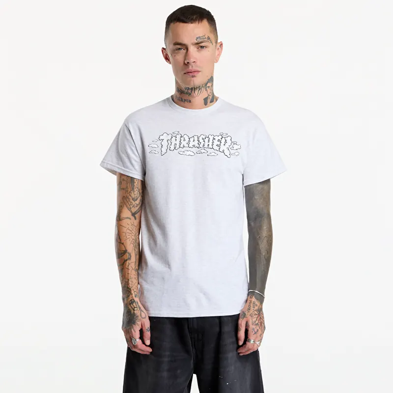 T-shirt Thrasher Clouds by Spanky T-Shirt Grey
