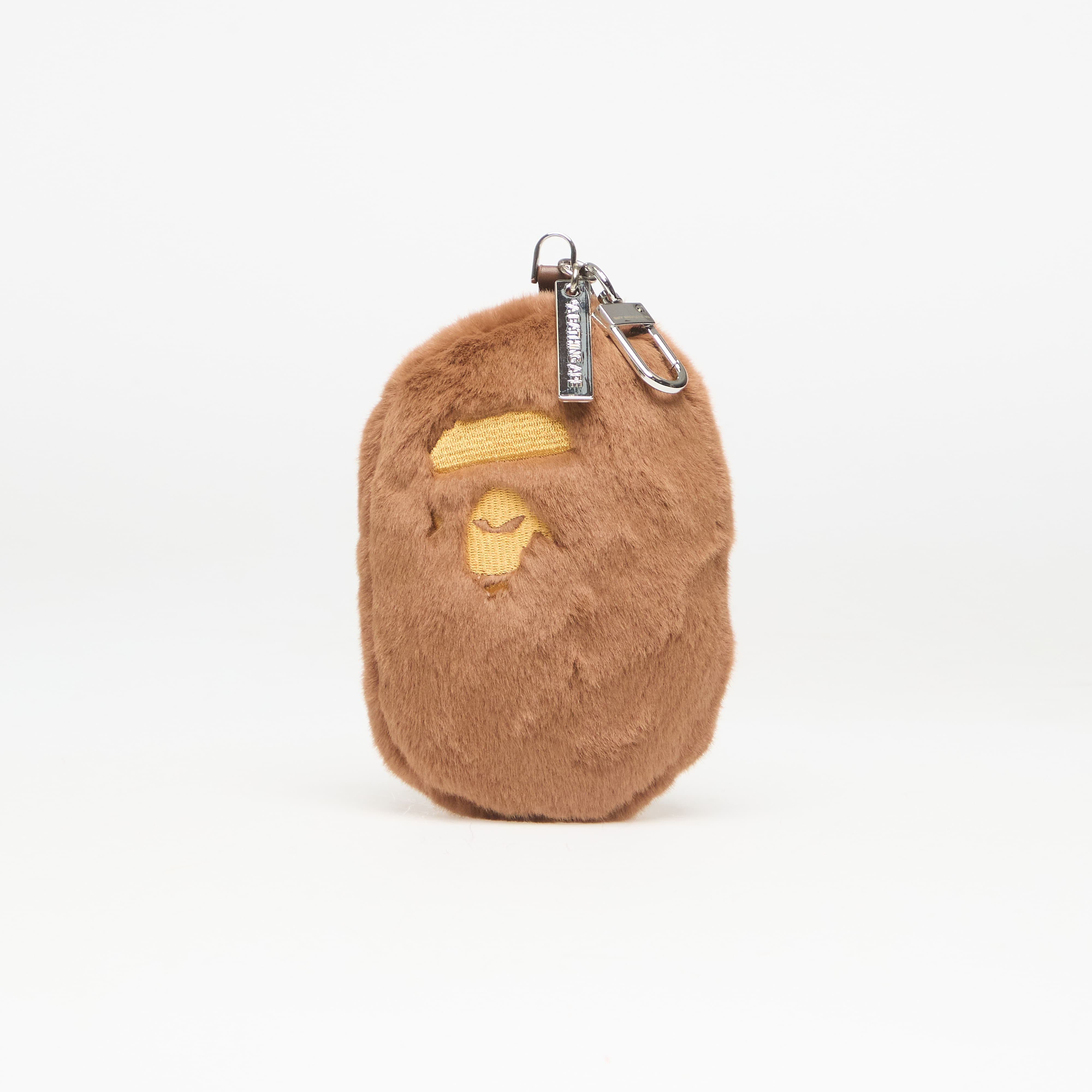 A Bathing Ape Ape Head Faux Fur Keychain Brown Universal