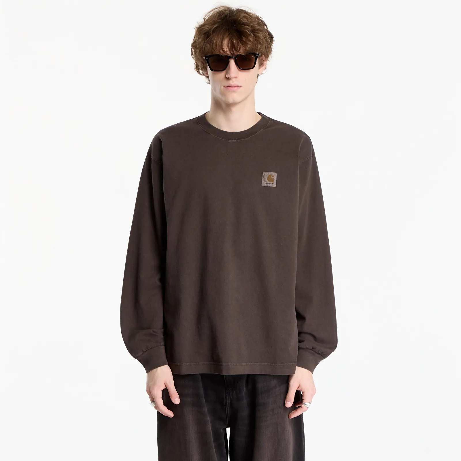 T-krekli Carhartt WIP L/S Vista T-Shirt UNISEX Tobacco Garment Dyed