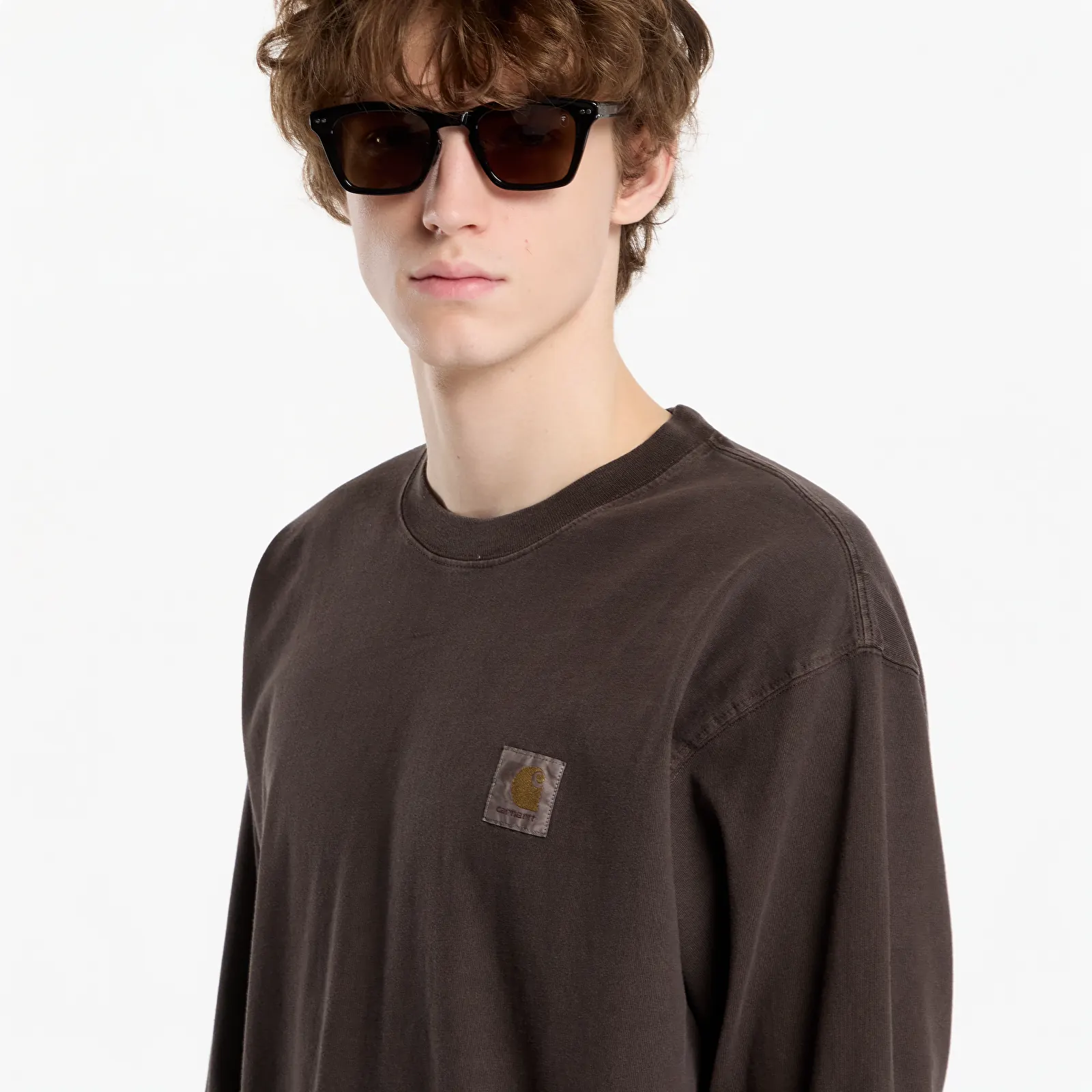 T-krekli Carhartt WIP L/S Vista T-Shirt UNISEX Tobacco Garment Dyed