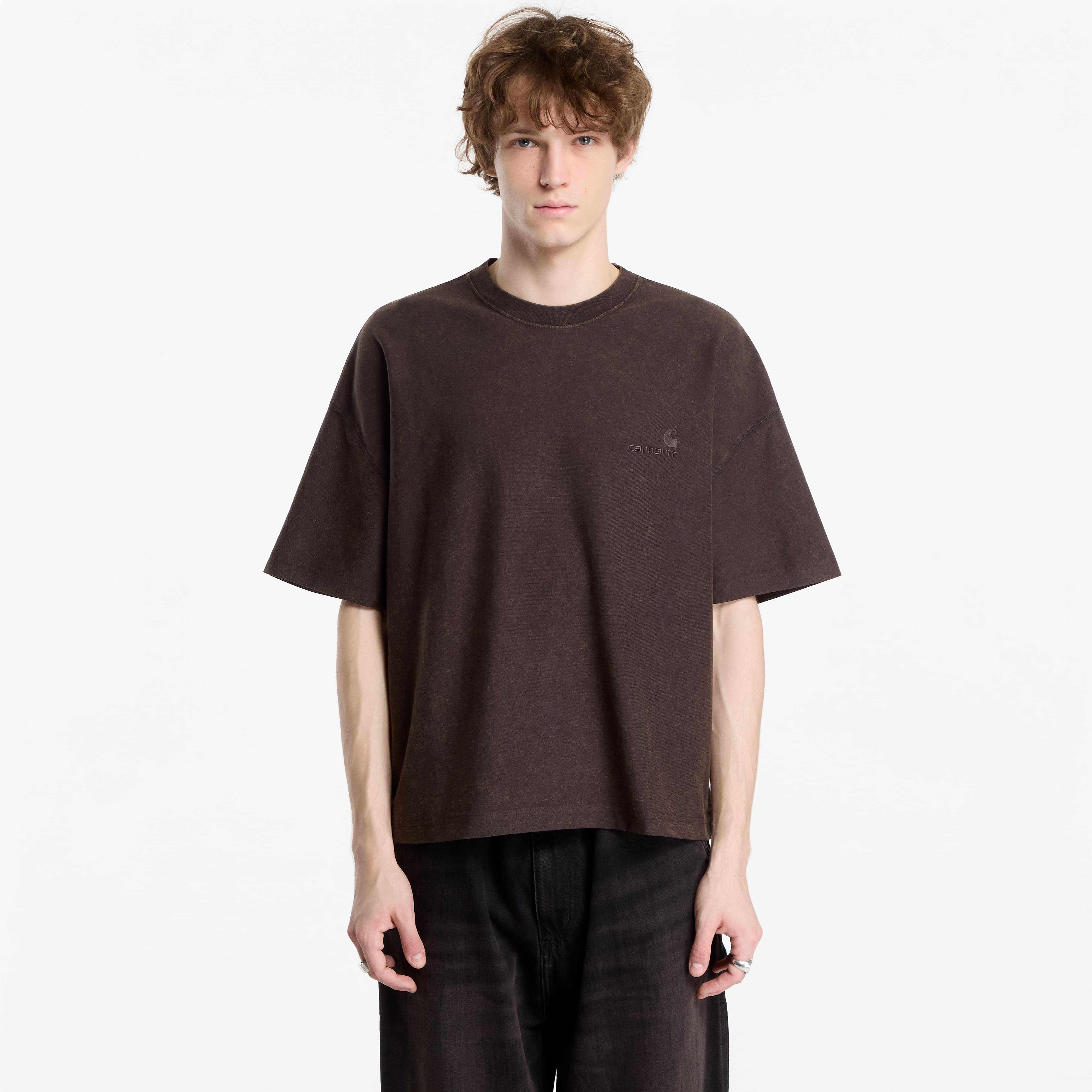 Tricou Carhartt WIP S/S Lambert T-Shirt UNISEX Tobacco Moon Wash XS
