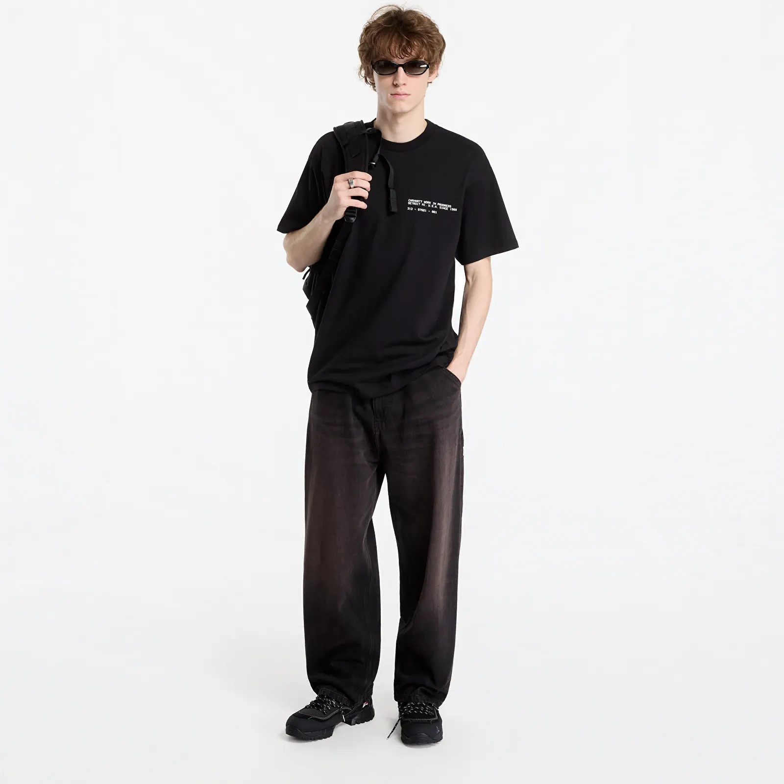 Marškinėliai Carhartt WIP S/S Feather Progress T-Shirt UNISEX Black