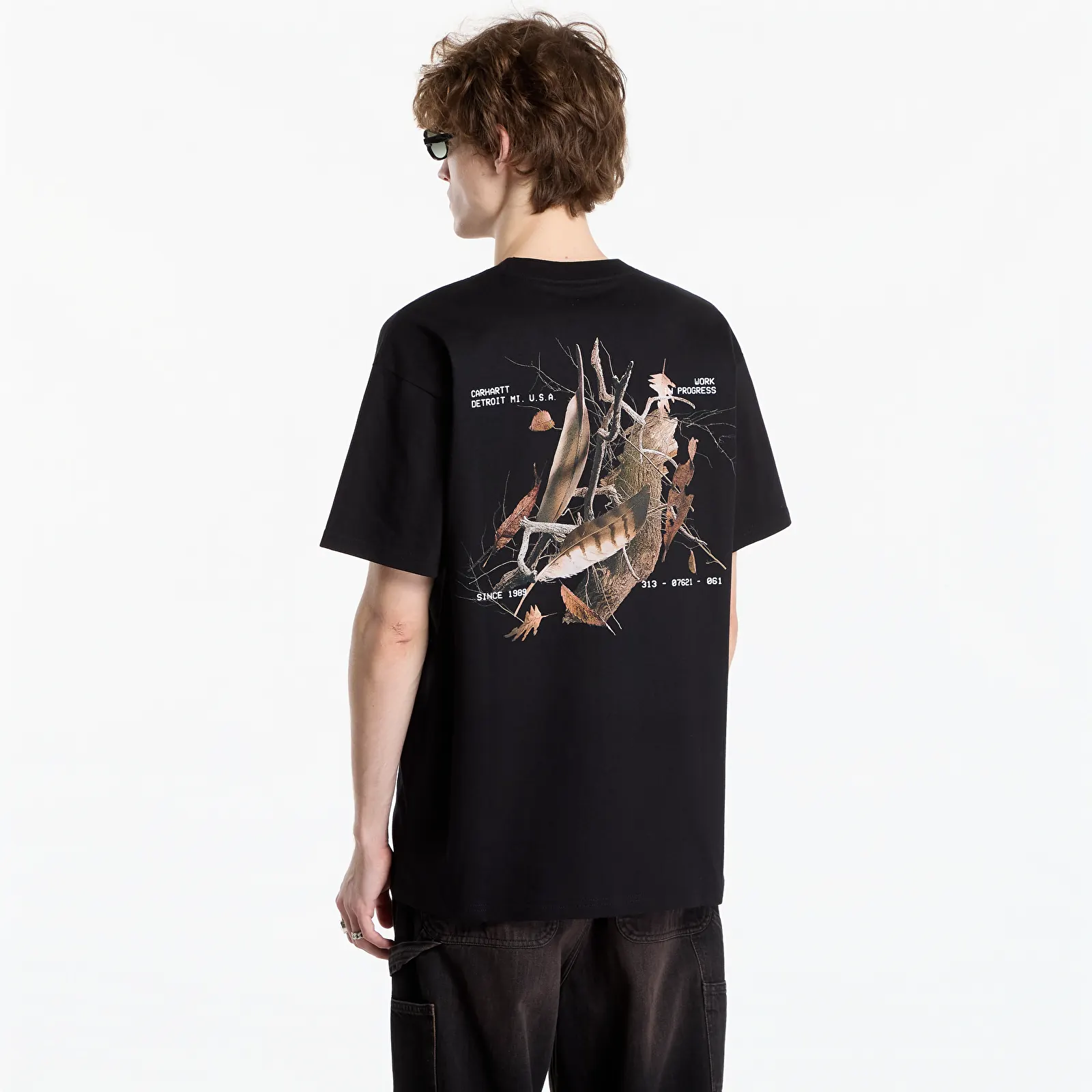 Marškinėliai Carhartt WIP S/S Feather Progress T-Shirt UNISEX Black