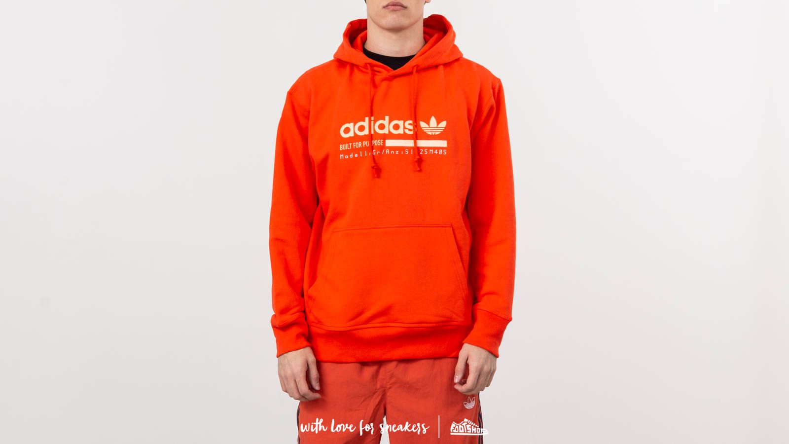 Sweatjacken und Sweatshirts adidas Kaval Graphic Hoodie Semi Solar Red Footshop