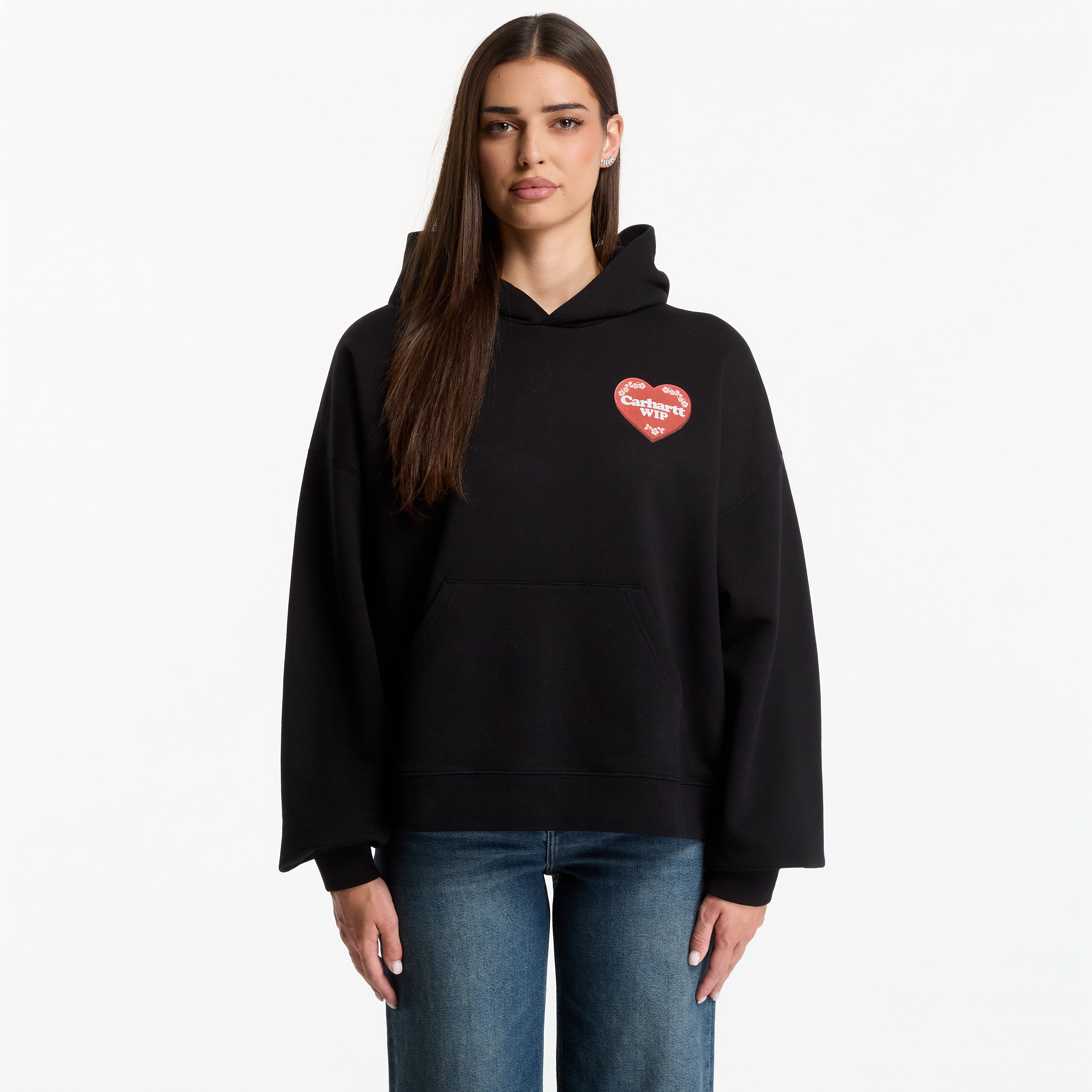 Суитшърт Carhartt WIP W' Hooded Hartt Case Sweat Black M