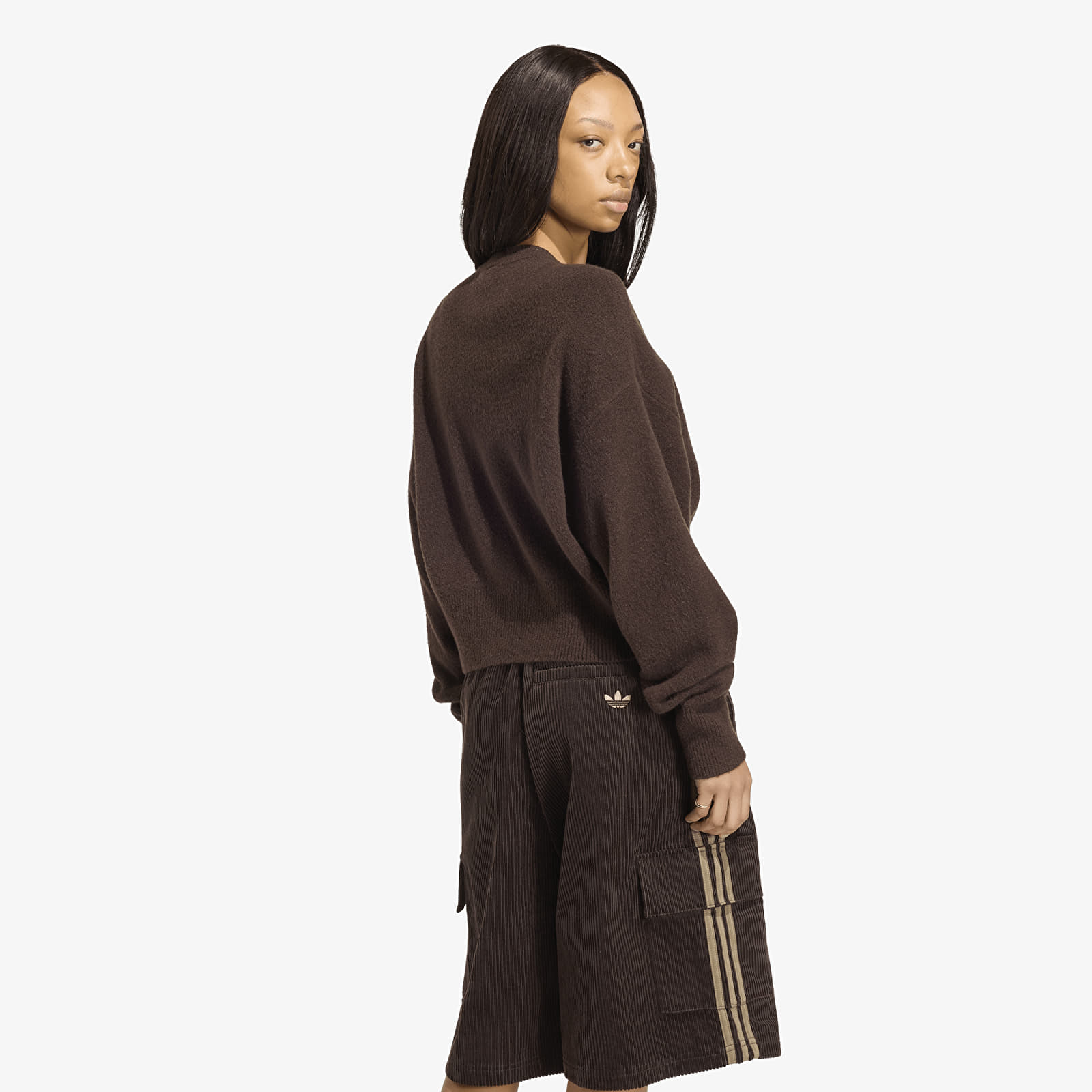 Pulovere pentru femei adidas Essentials Knit Cardigan Aurora Coffee