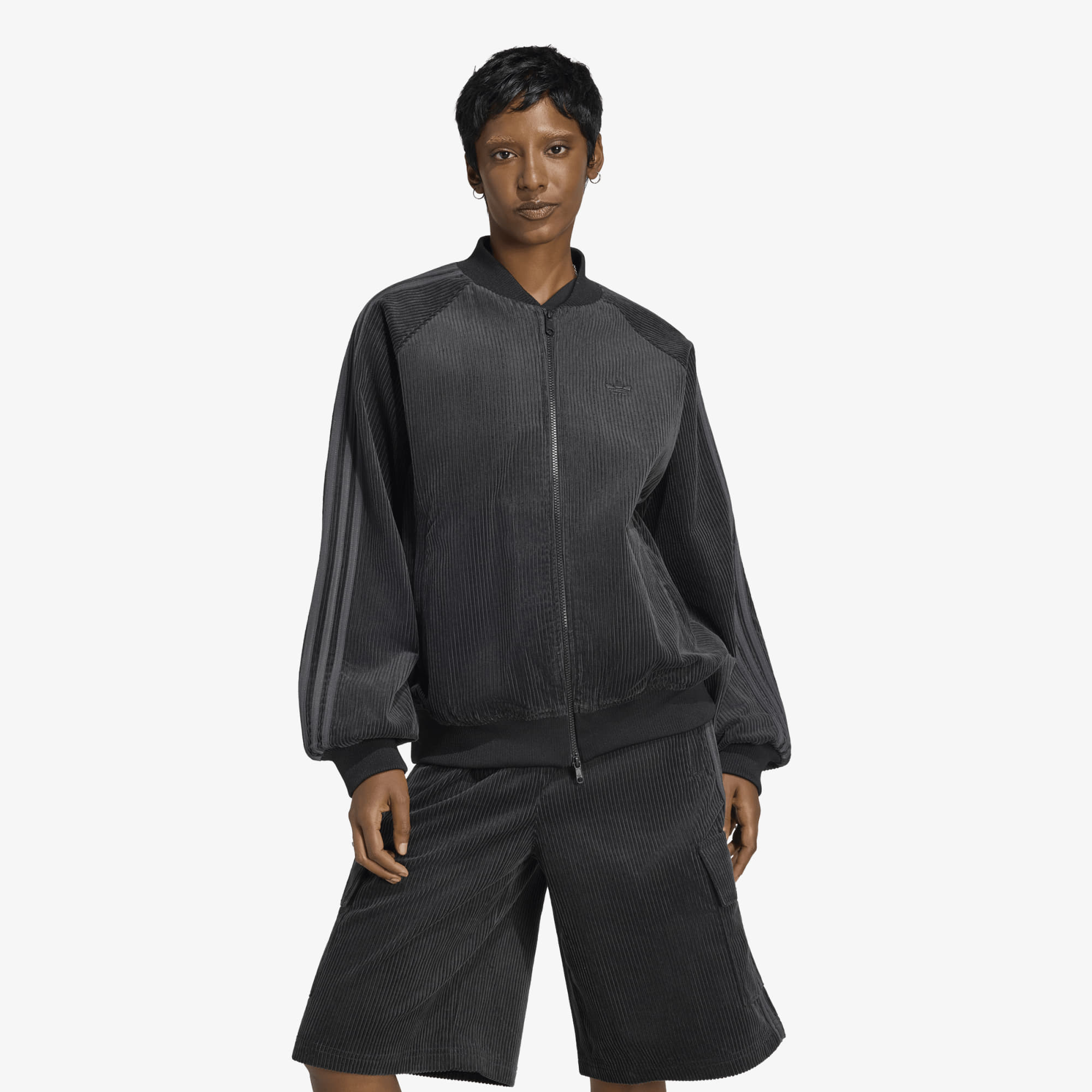 Суитшърт adidas Corduroy SST Oversized Track Top Black/ Utility Black XS