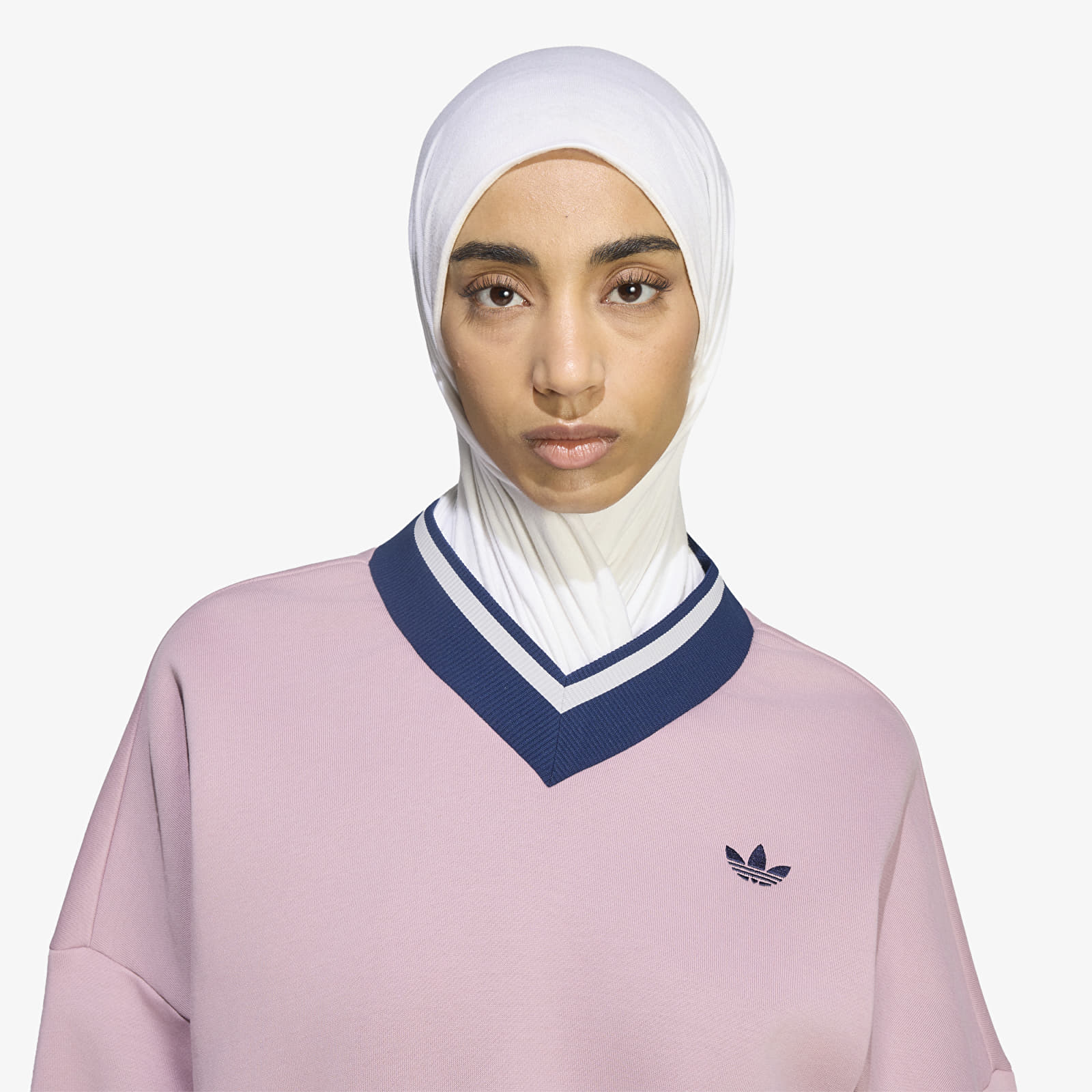 Sweats à capuche femme adidas Engineered Rib Crew Magic Mauve/ Night Indigo/ Grey Two