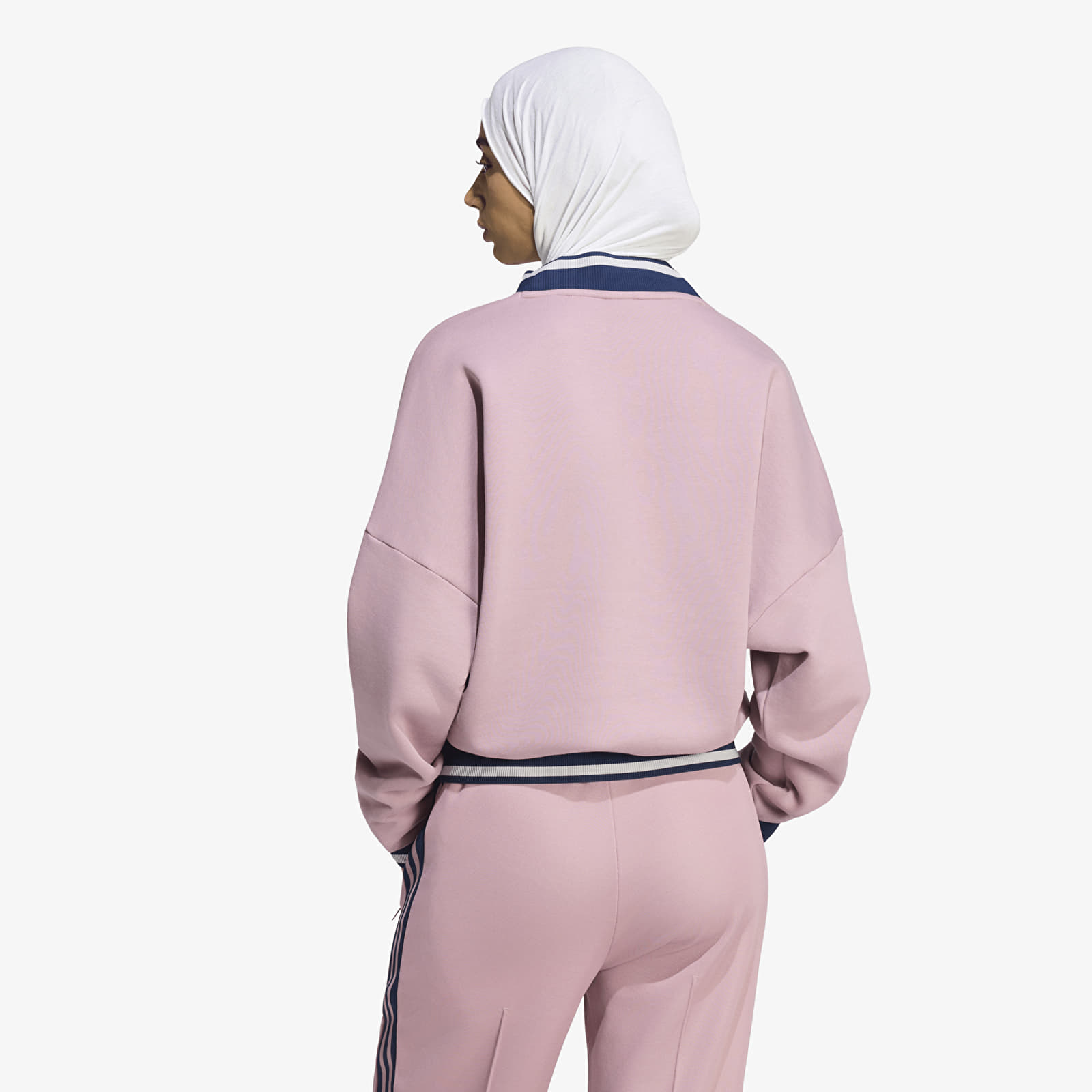 Sweats à capuche femme adidas Engineered Rib Crew Magic Mauve/ Night Indigo/ Grey Two
