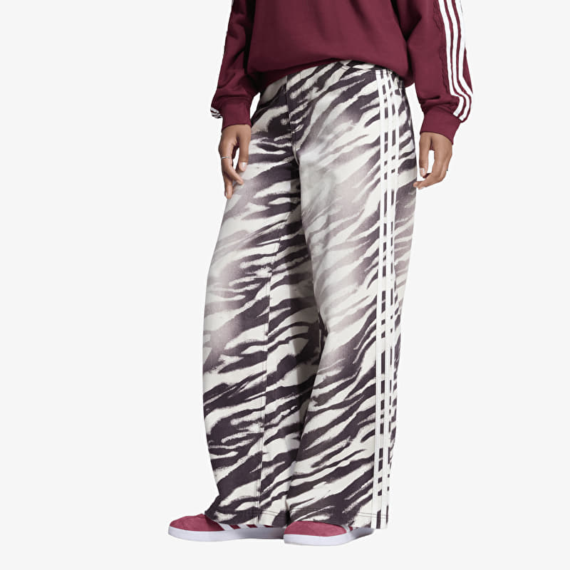 Džínsy adidas Adilenium Season 6 Zebra Print Wide Leg Denim Pants Aurora Coffee