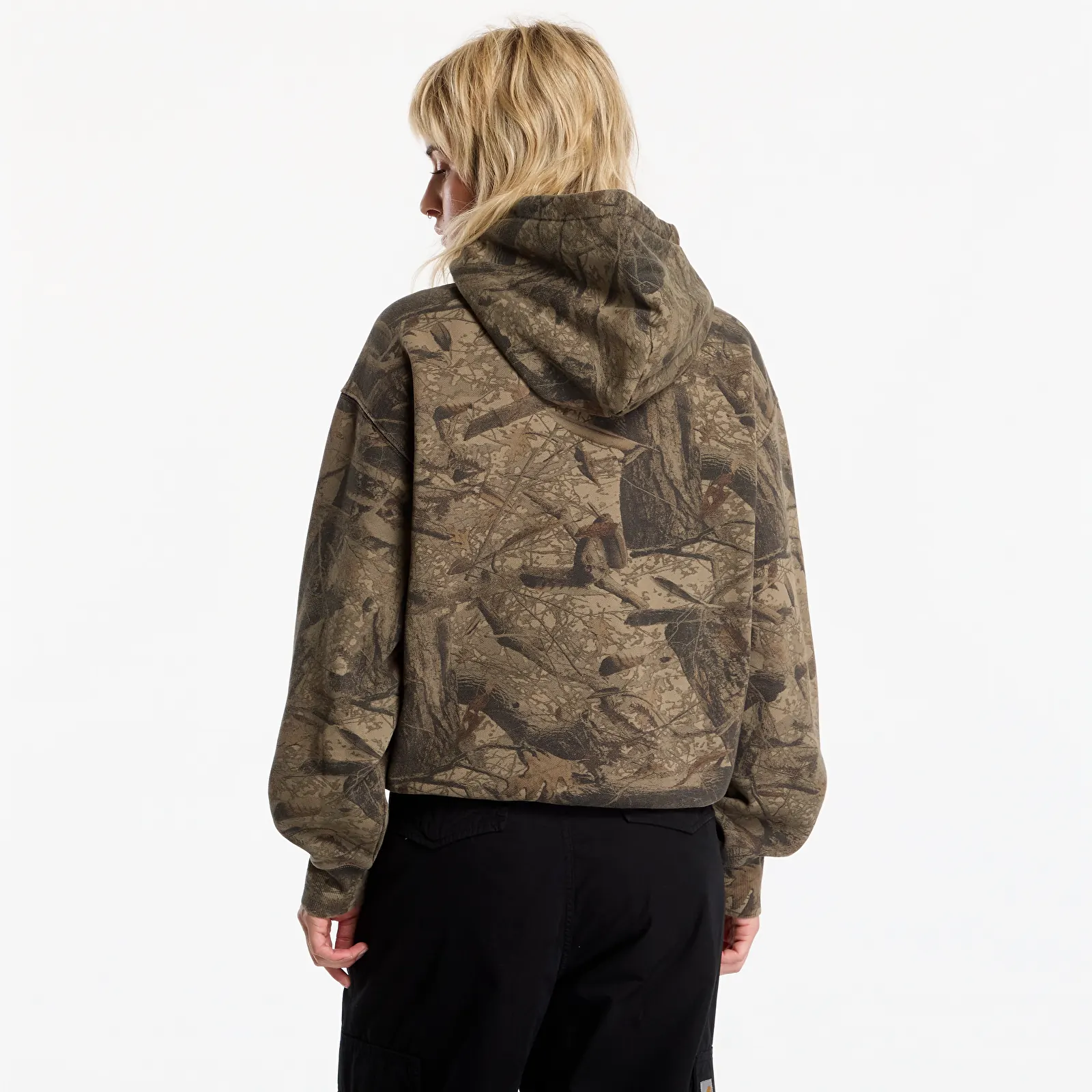 Hoodies and sweatshirts  Carhartt WIP Hooded Feather Tree Sweat UNISEX Camo Feather Tree, Khaki/ Shungite Garment Dyed