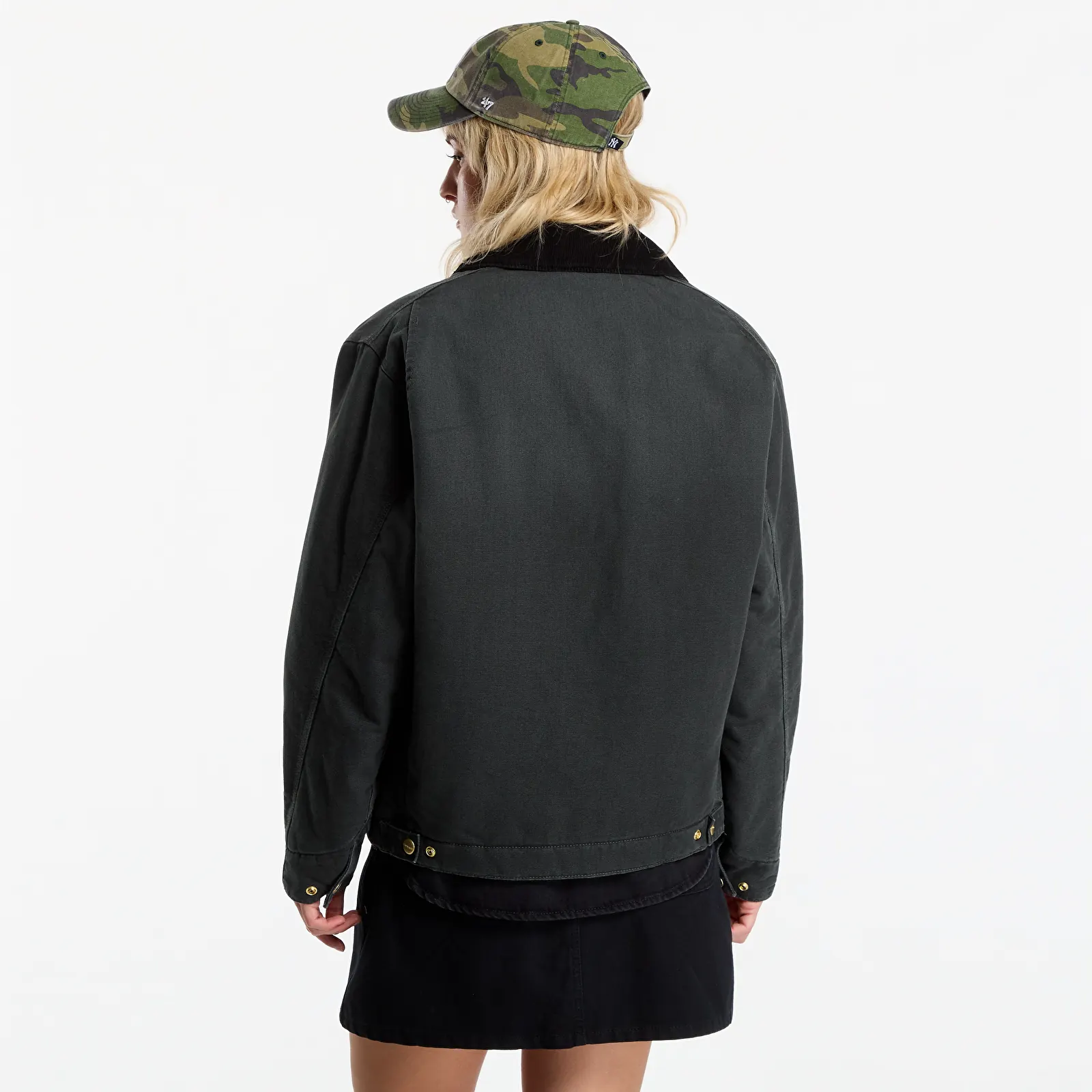 Bundy Carhartt WIP OG Detroit Jacket UNISEX Raven/ Black Stone Canvas