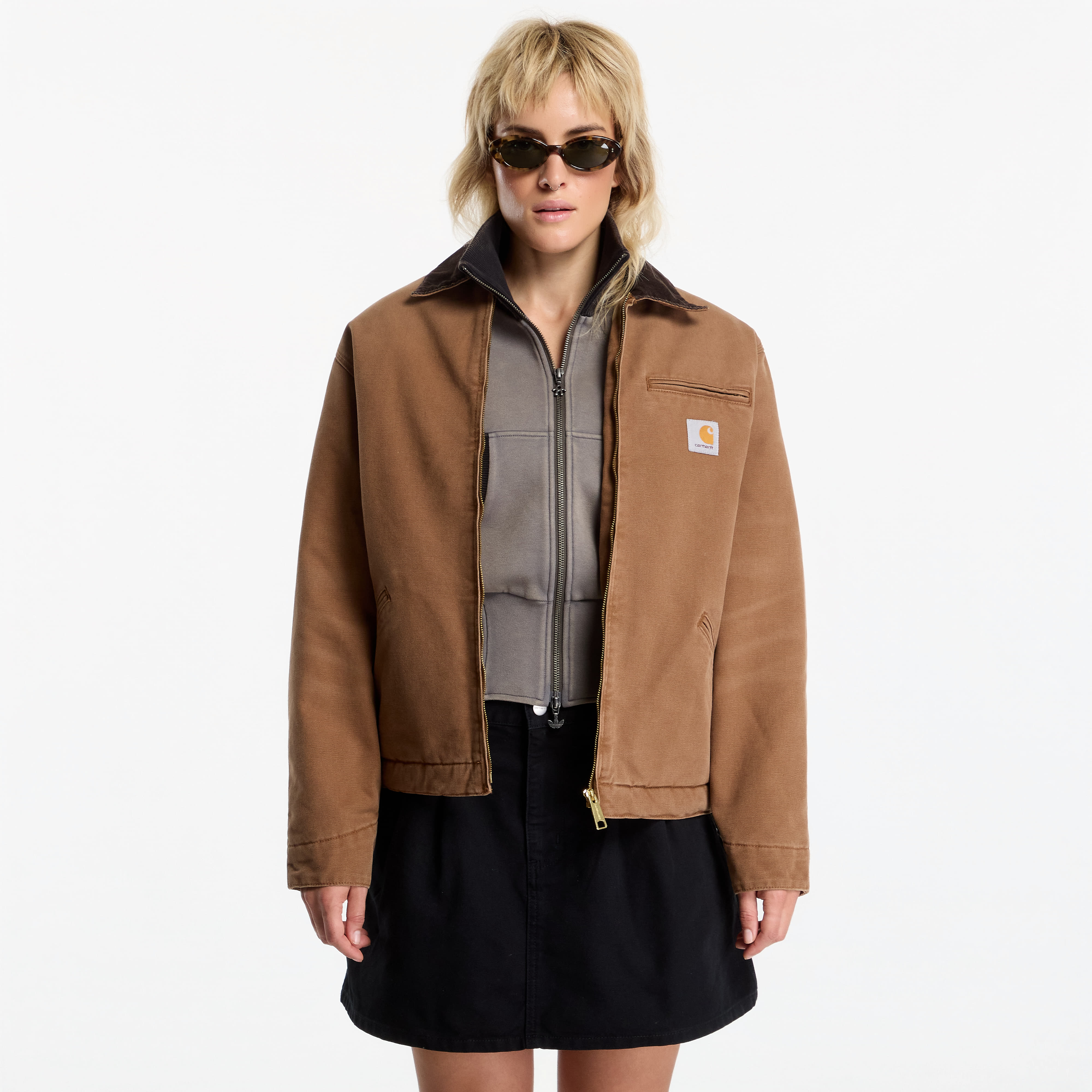 Jakke Carhartt WIP OG Detroit Jacket UNISEX WIP H Brown/ Tobacco Stone Canvas XS