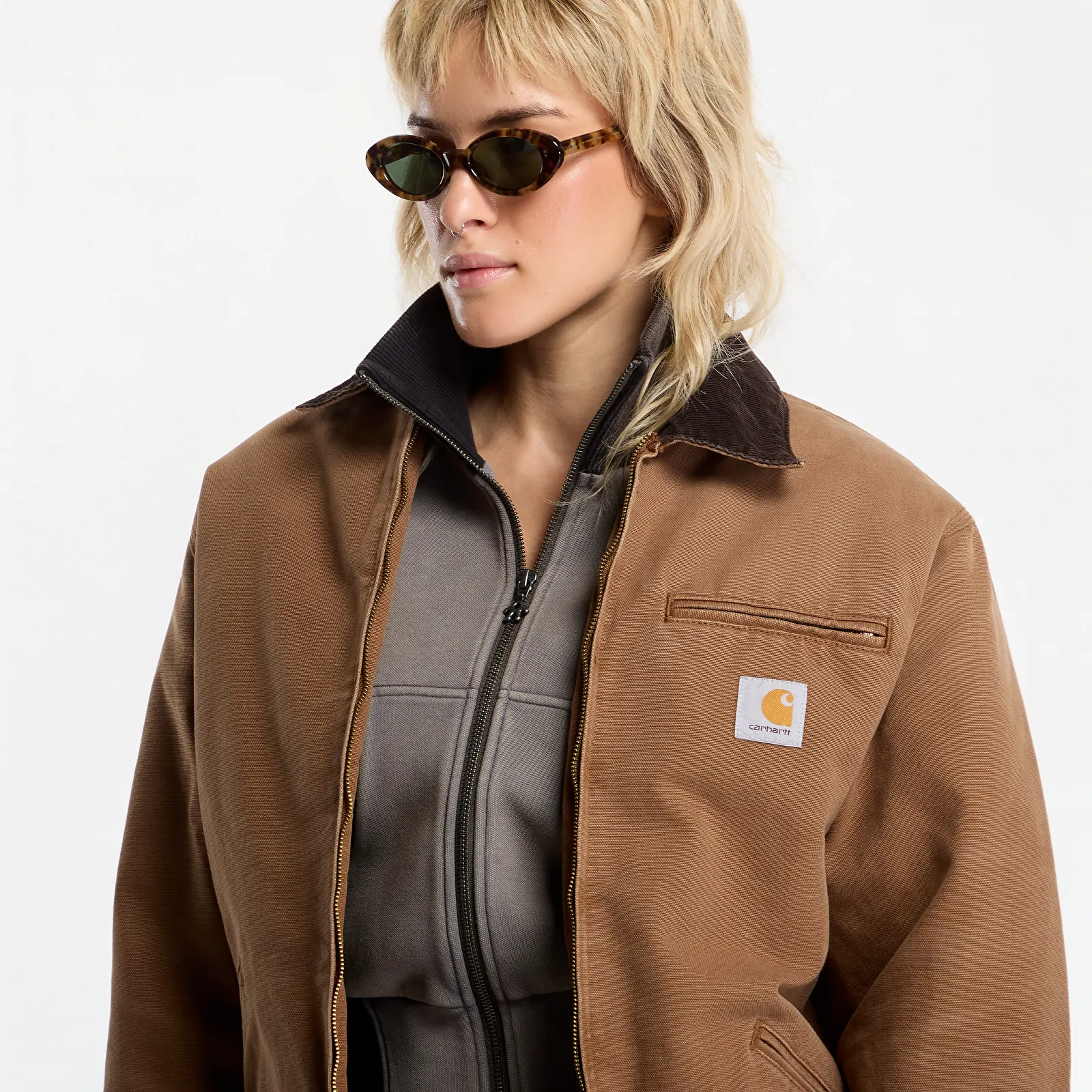 Men's jackets Carhartt WIP OG Detroit Jacket UNISEX WIP H Brown/ Tobacco Stone Canvas