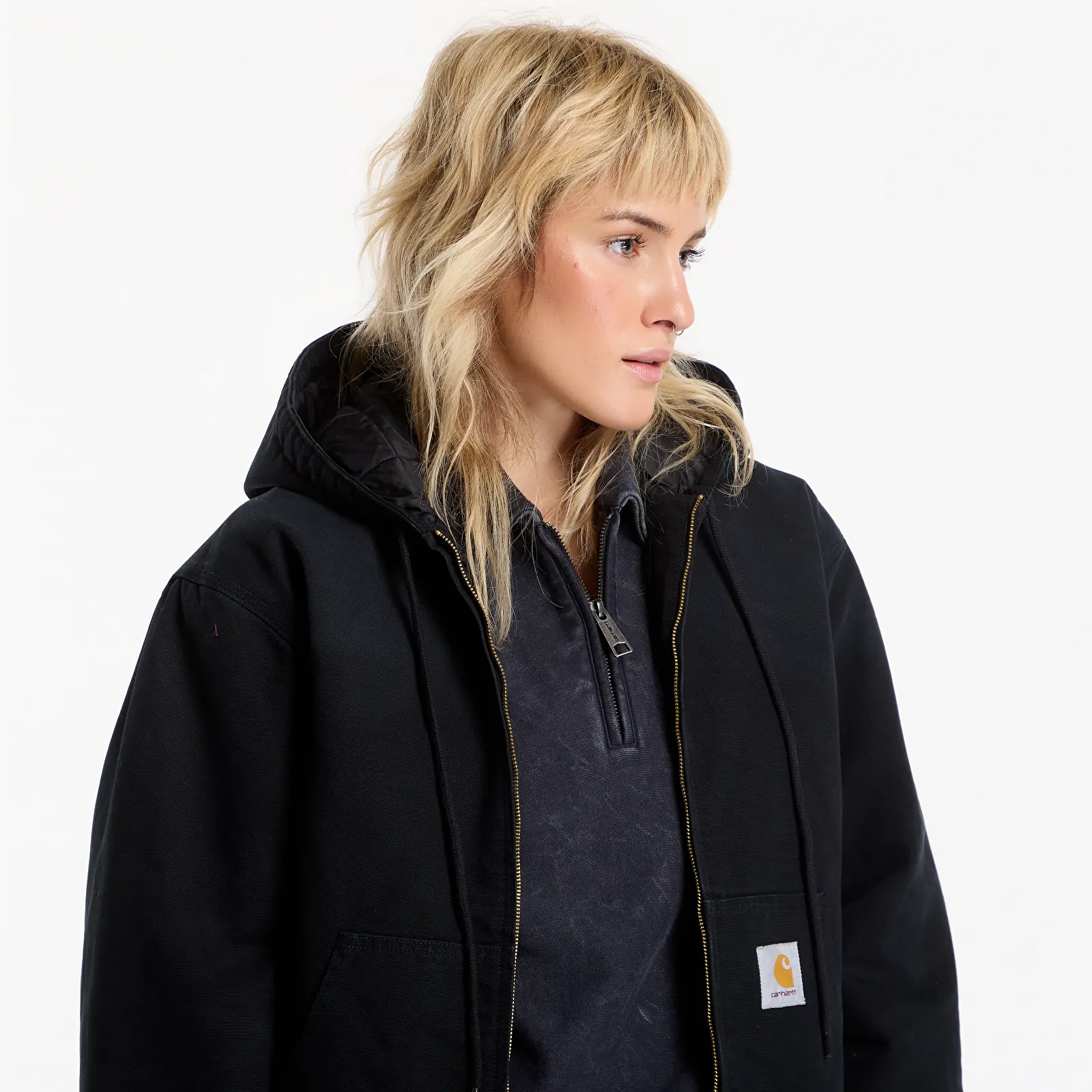 Kurtki Carhartt WIP OG Active Jacket UNISEX Black Stone Canvas