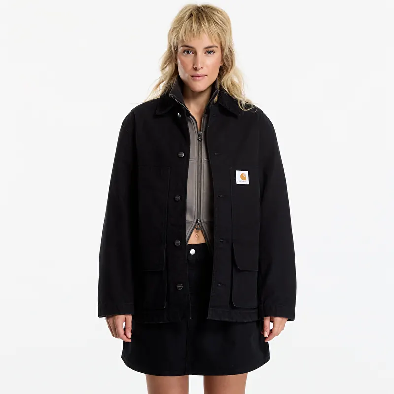 Jachetă Carhartt WIP Lander Coat UNISEX Black/ Black Stone Washed