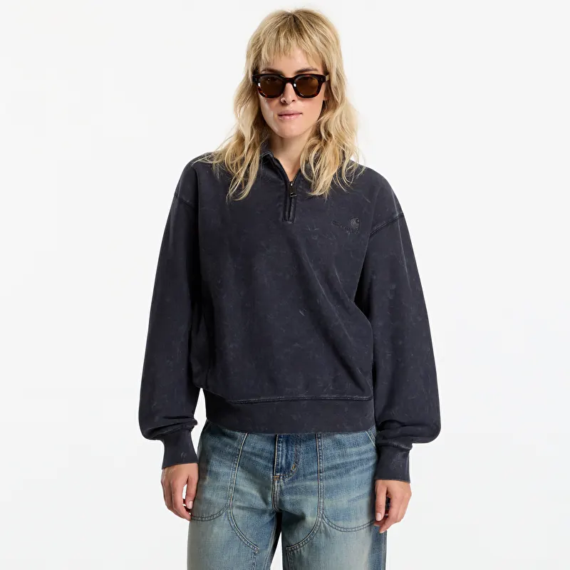 Džemperis Carhartt WIP Lambert Polo Sweat Black Moon Wash