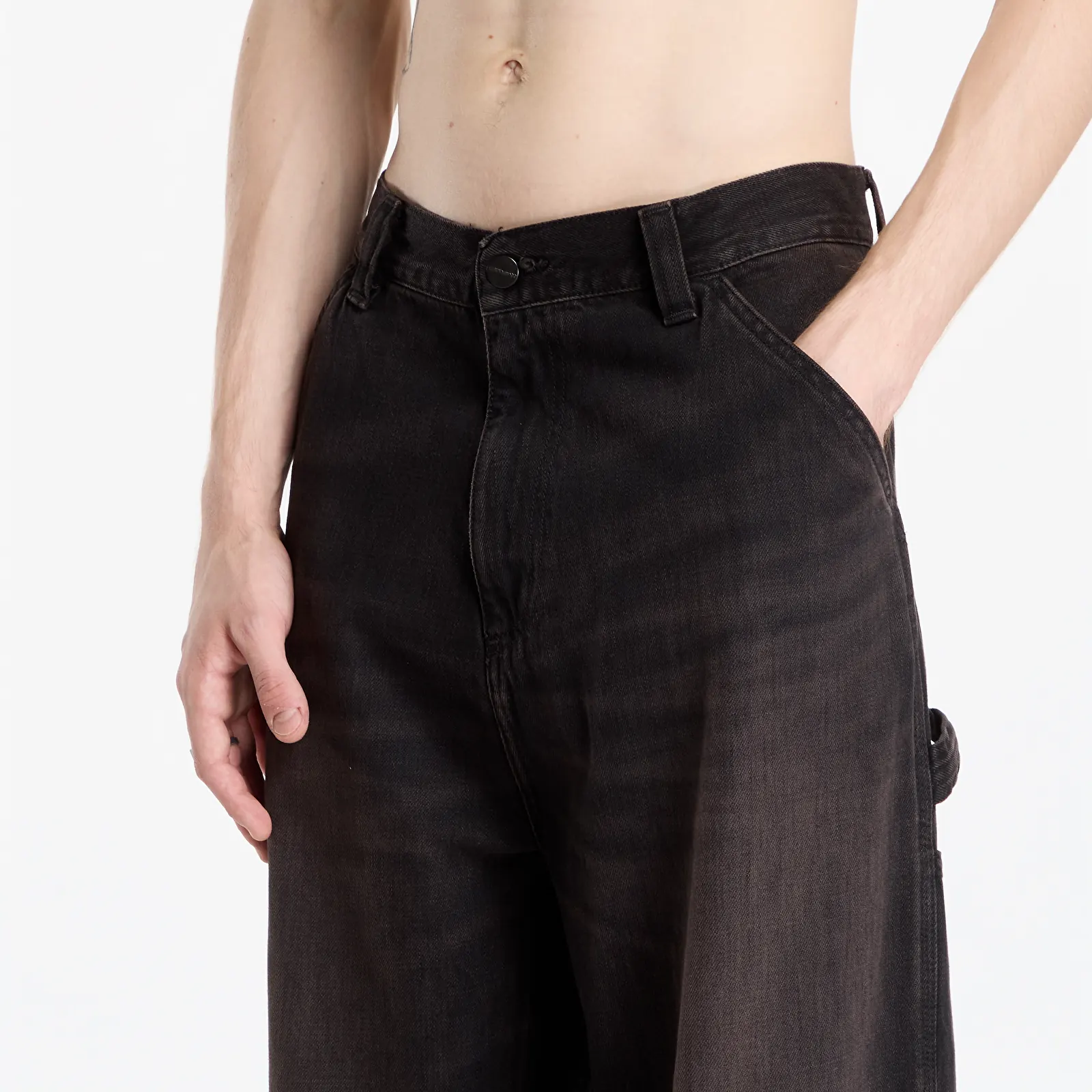 Jeans Carhartt WIP OG Single Knee Pant Black Tobacco Used Wash