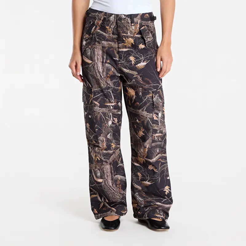 Carhartt WIP Osborn Cargo Pant UNISEX Camo Feather Tree, Black Rinsed