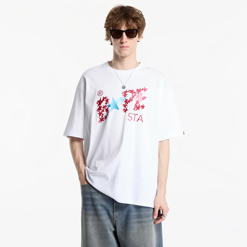 A Bathing Ape Metallic Bape Sta Logo Relaxed Fit Tee UNISEX White