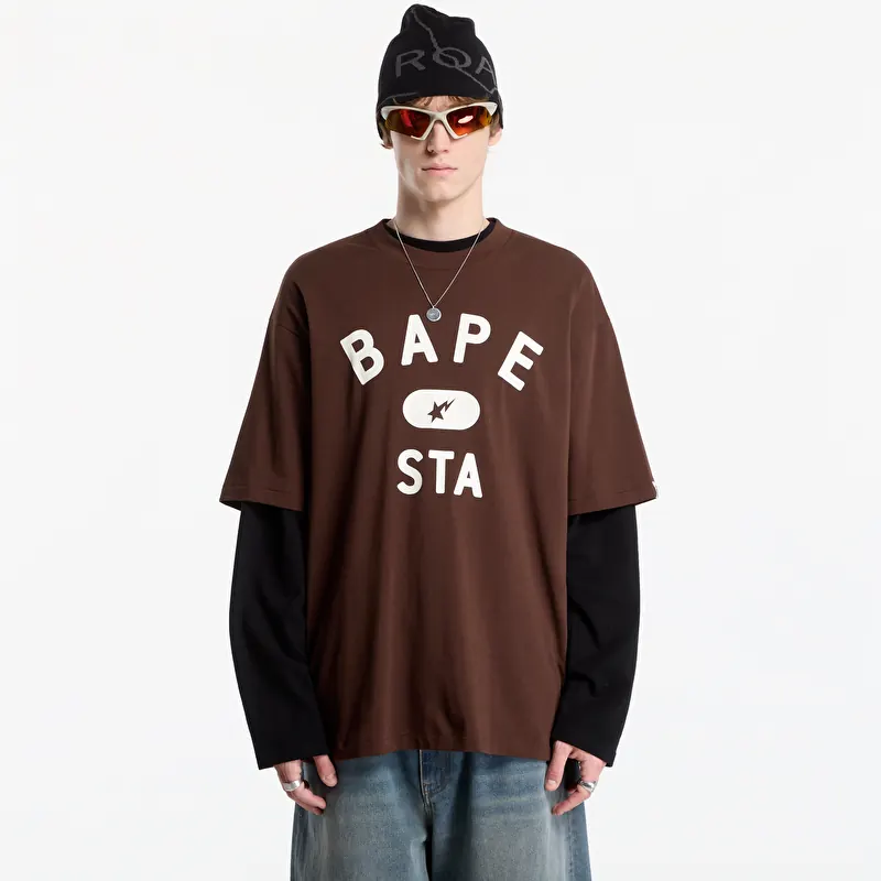 A Bathing Ape Bape Sta College Relaxed Fit Tee UNISEX Brown