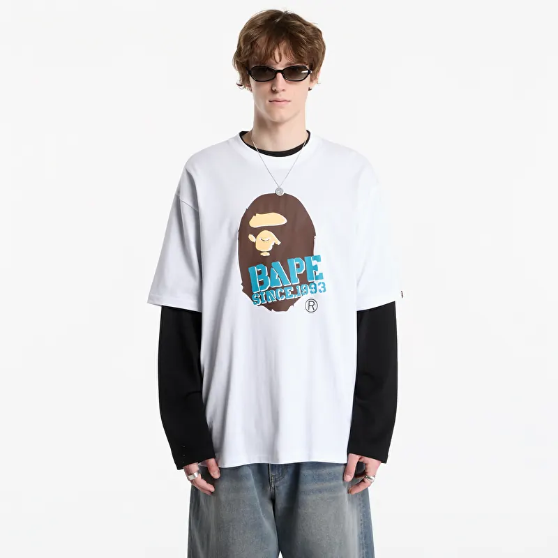 A Bathing Ape Stencil Font Ape Head Relaxed Fit Tee UNISEX White