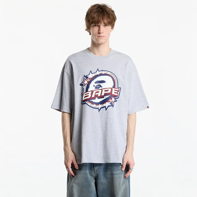 A Bathing Ape Bape Twin Sta Logo Relaxed Fit Tee UNISEX Gray