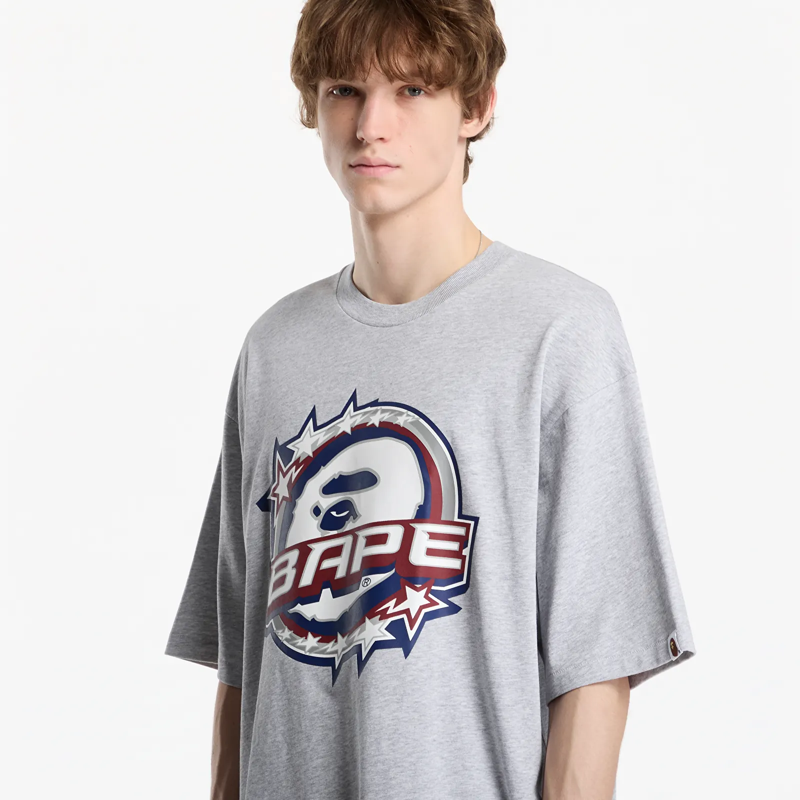 Magliette A Bathing Ape Bape Twin Sta Logo Relaxed Fit Tee UNISEX Gray