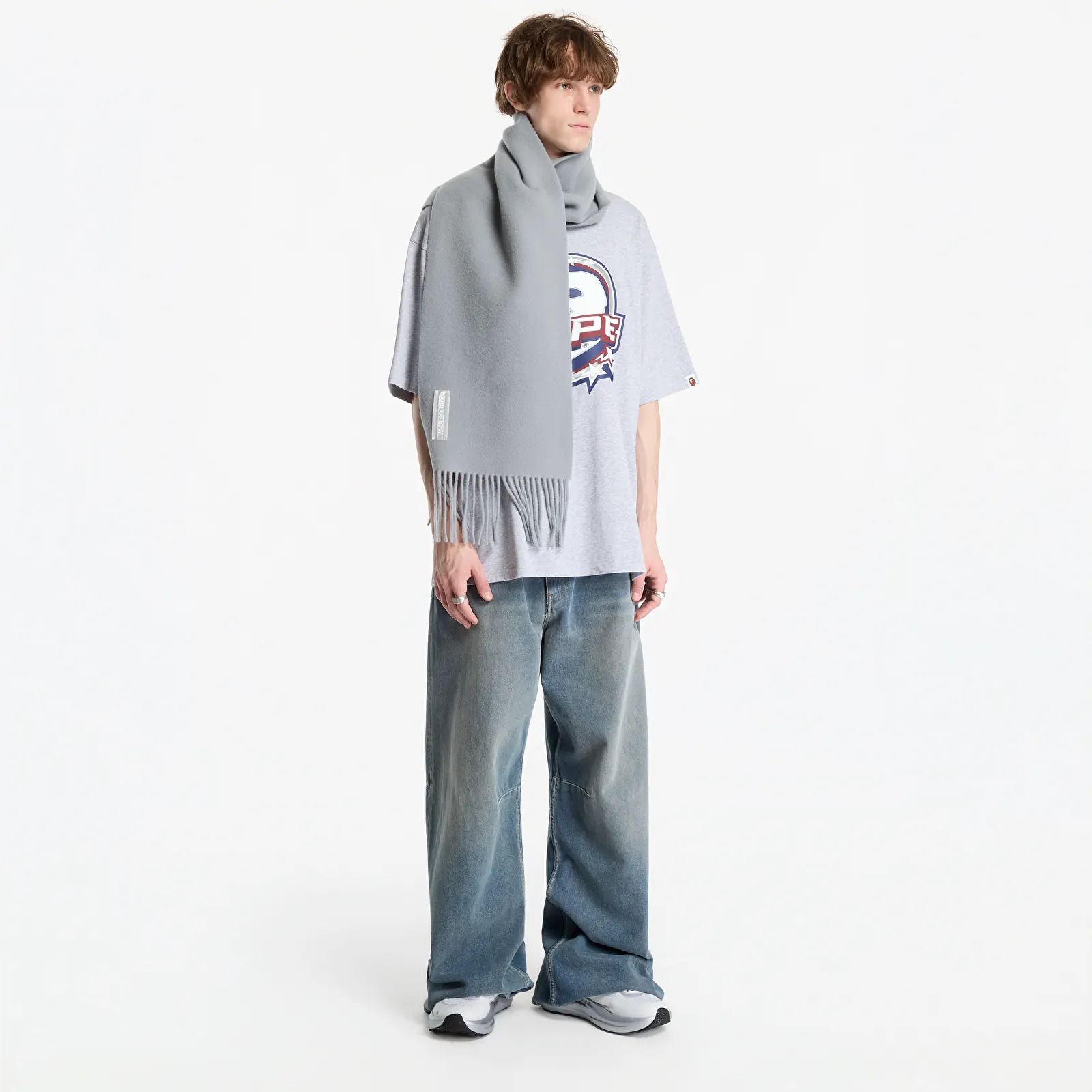 Magliette A Bathing Ape Bape Twin Sta Logo Relaxed Fit Tee UNISEX Gray