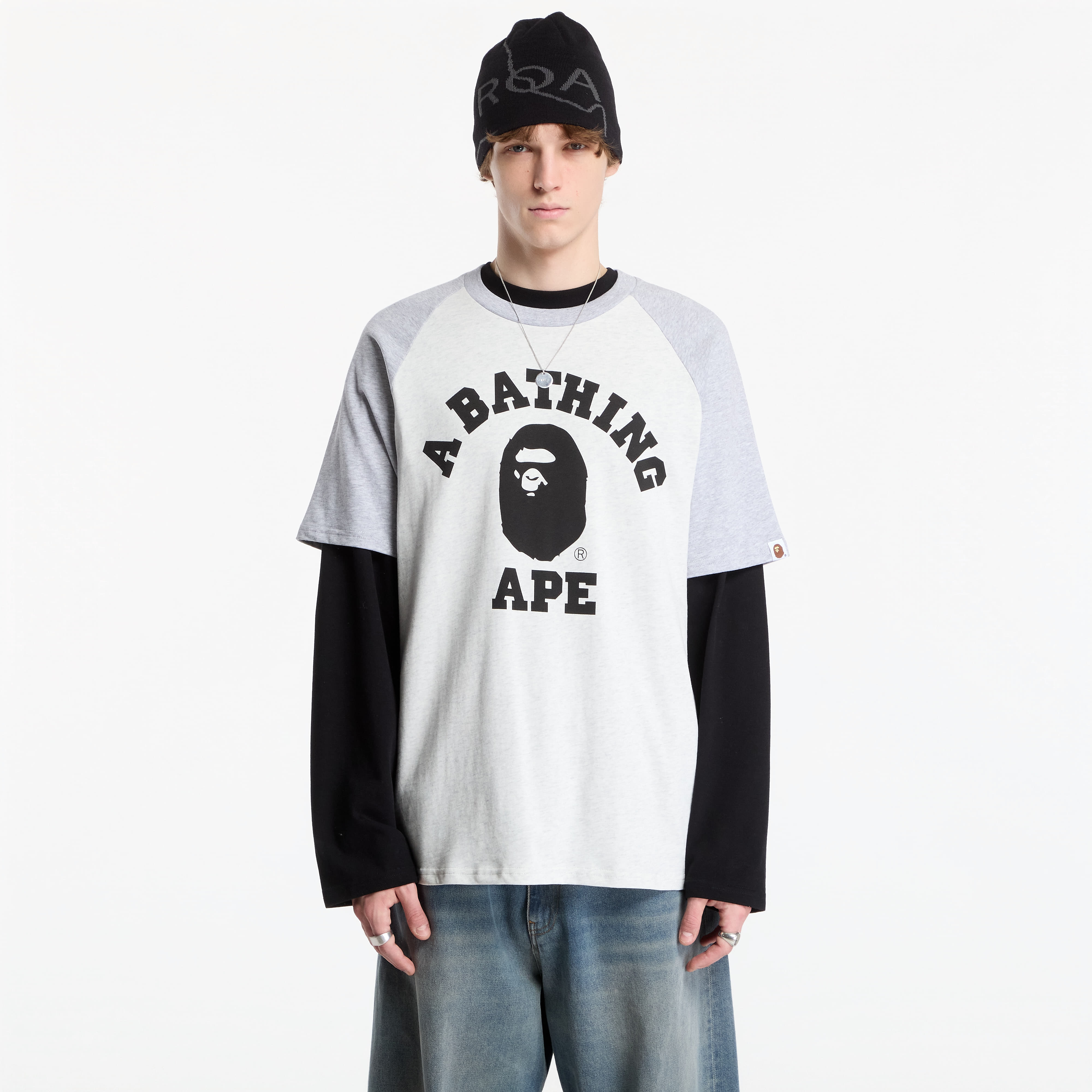 T-shirt A Bathing Ape College Raglan Relaxed Fit Tee UNISEX Gray M
