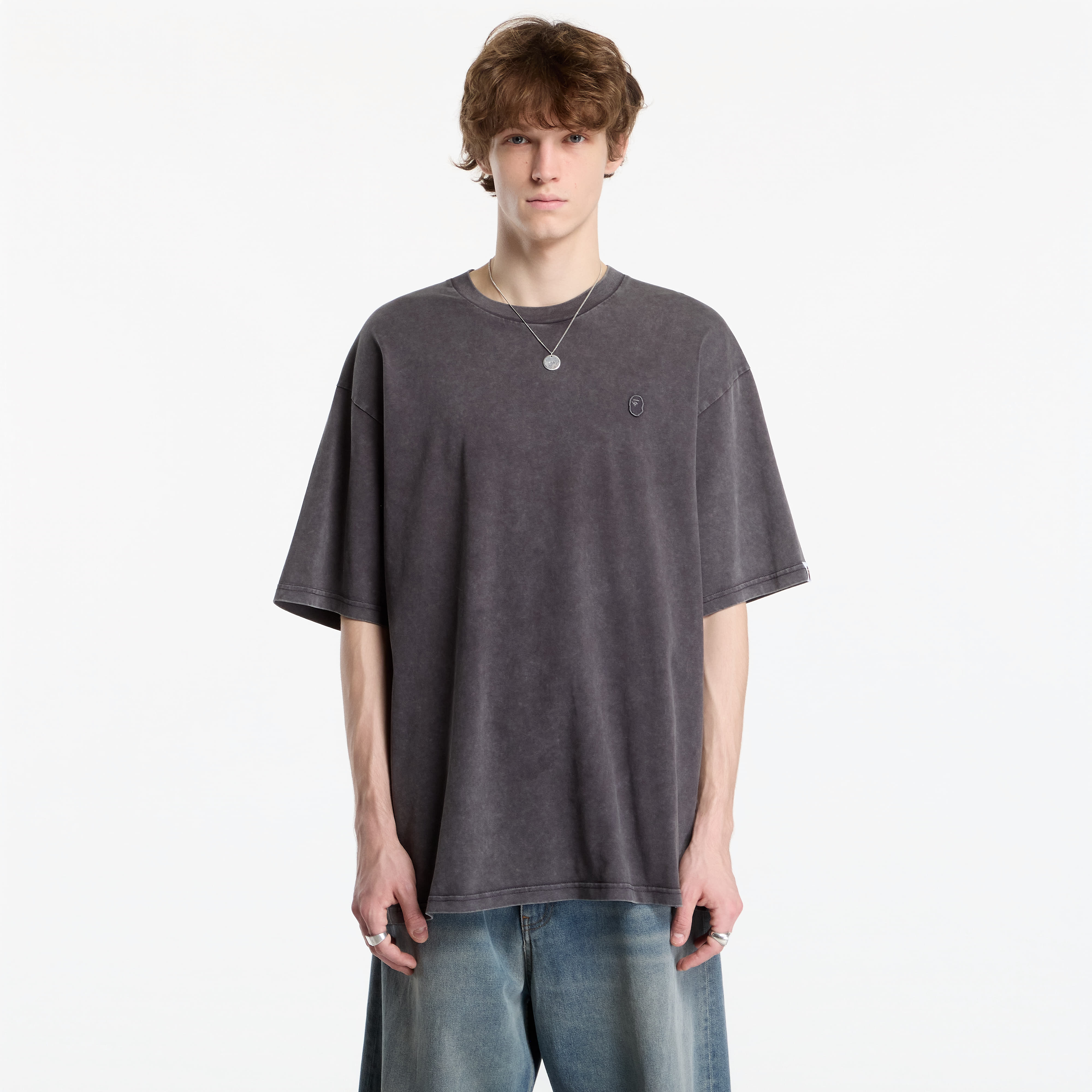 Тениска A Bathing Ape Garment Dyed One Point Relaxed Fit Tee UNISEX Charcoal M
