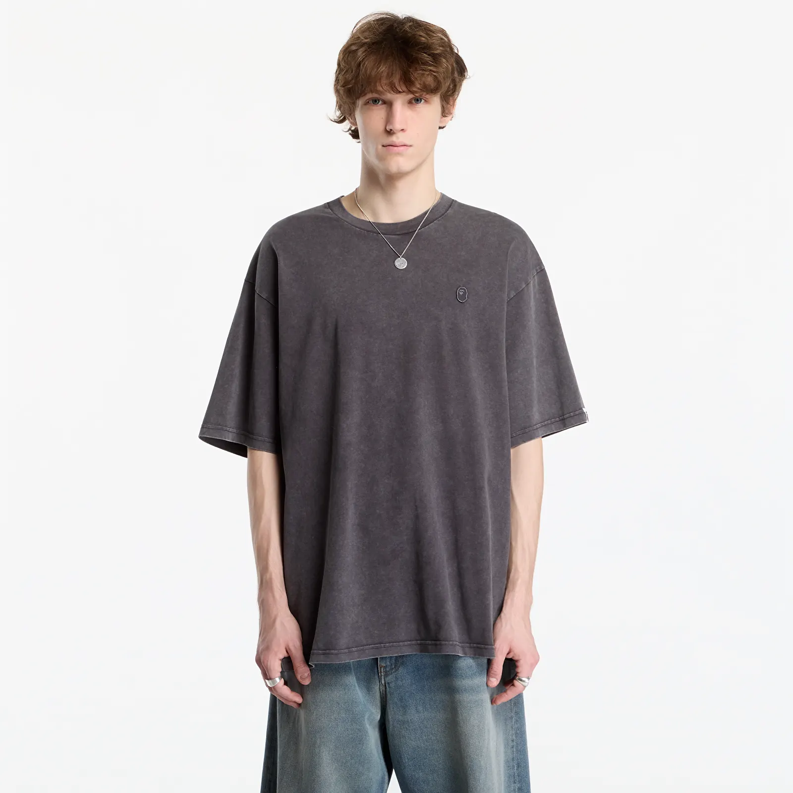 T-shirts A Bathing Ape Garment Dyed One Point Relaxed Fit Tee UNISEX Charcoal