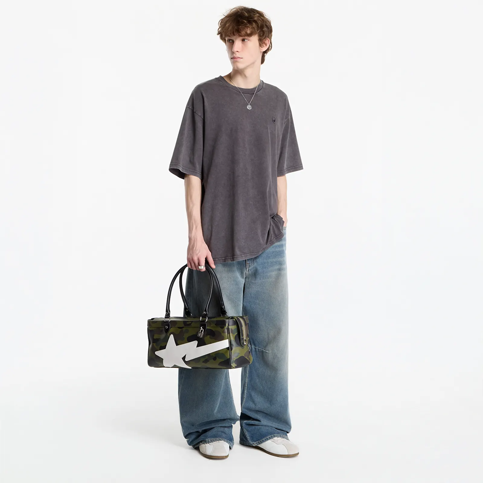 T-shirts A Bathing Ape Garment Dyed One Point Relaxed Fit Tee UNISEX Charcoal