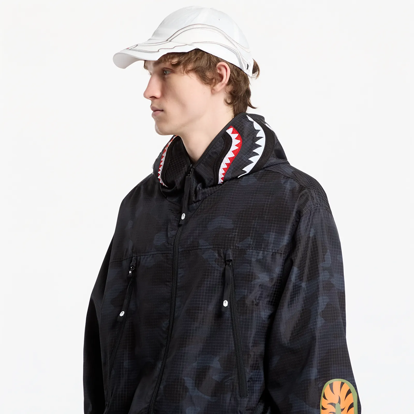 Takit A Bathing Ape Color Camo Reflective Ripstop Shark Full Zip Jacket UNISEX Black