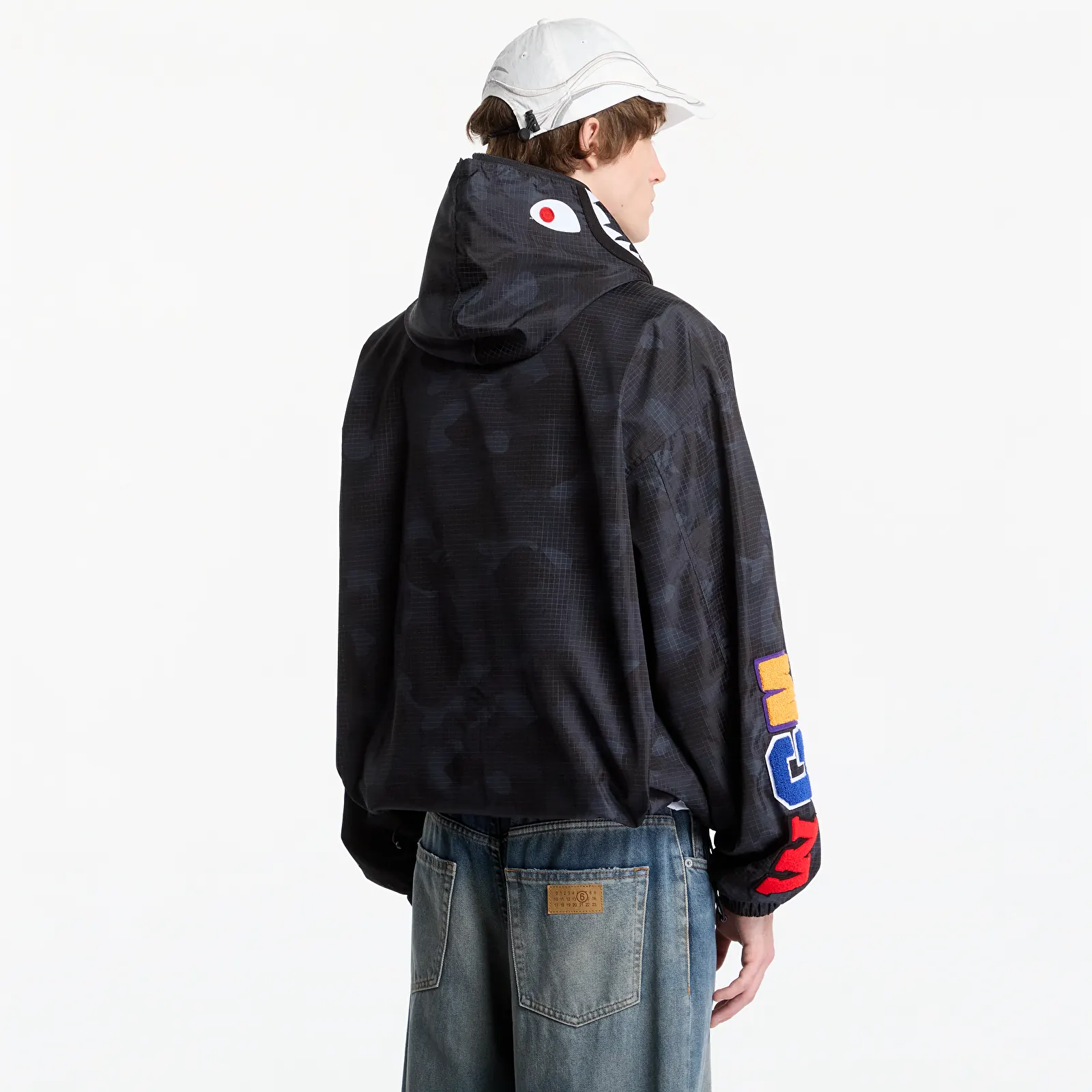 Takit A Bathing Ape Color Camo Reflective Ripstop Shark Full Zip Jacket UNISEX Black