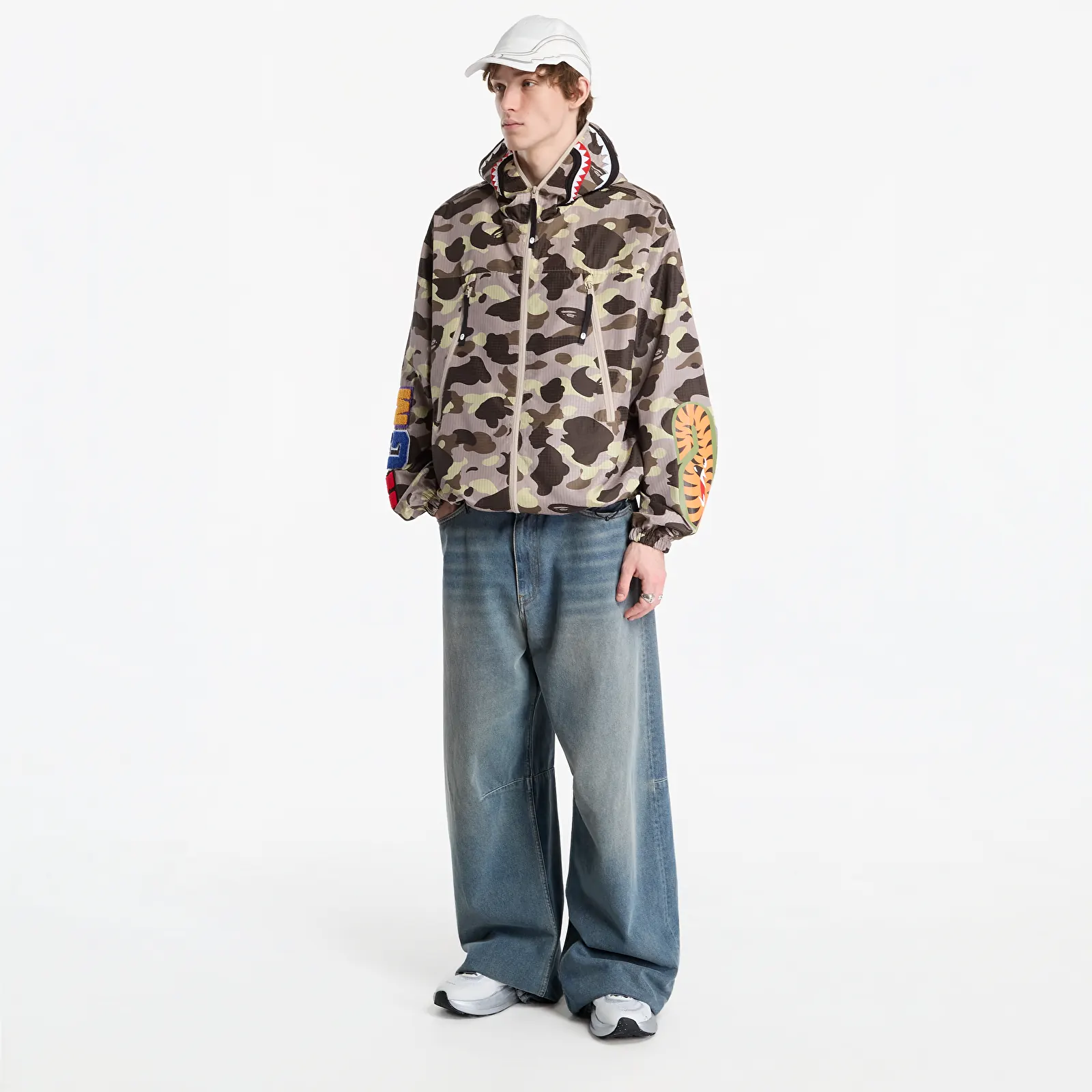 Takit A Bathing Ape Color Camo Reflective Ripstop Shark Full Zip Jacket UNISEX Brown