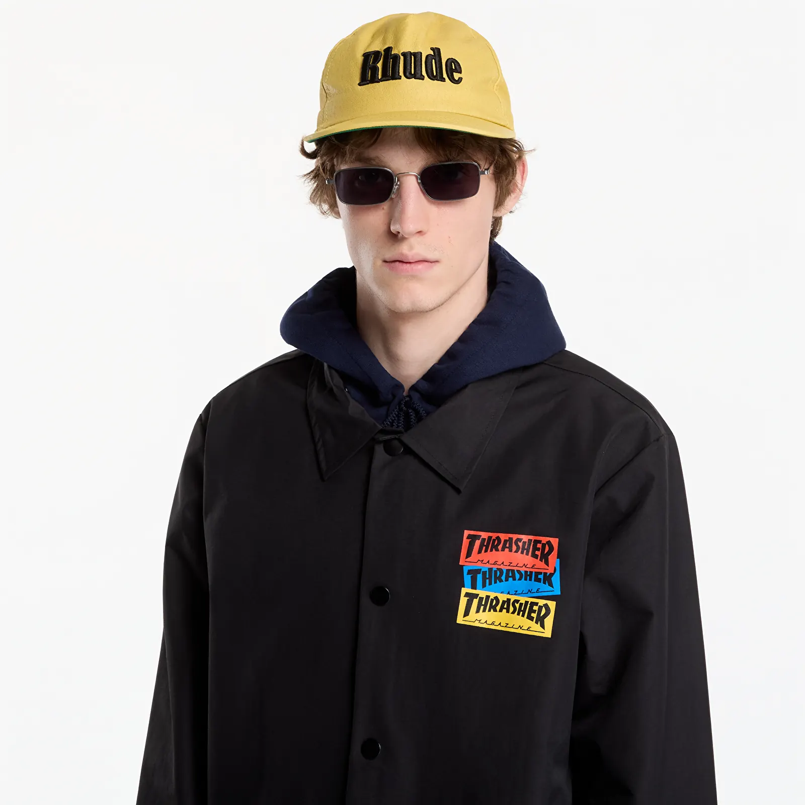 Overshirt Thrasher Sticker Coach Jacket Black