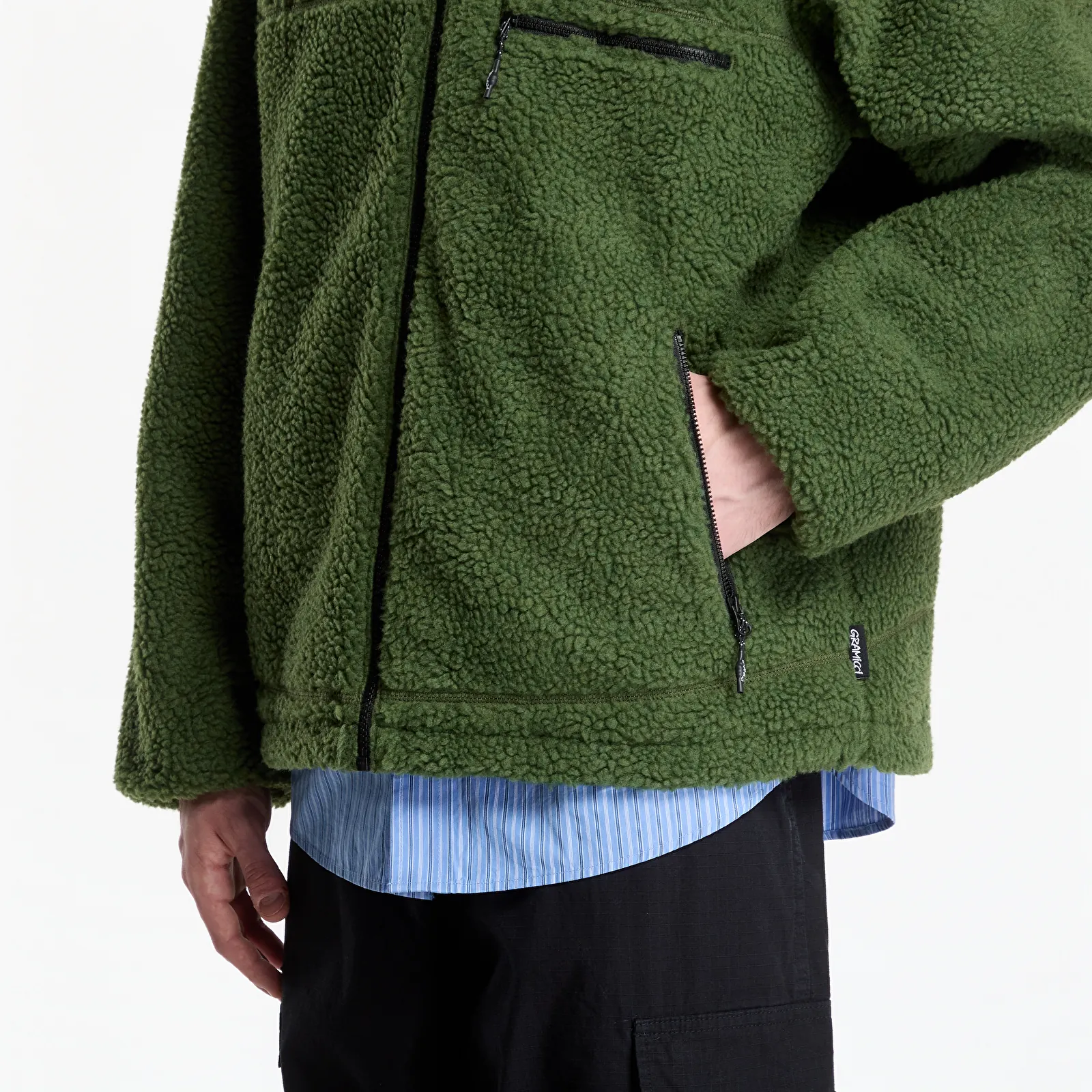Geci bomber Gramicci Reversible Sherpa Jacket Olive/navy