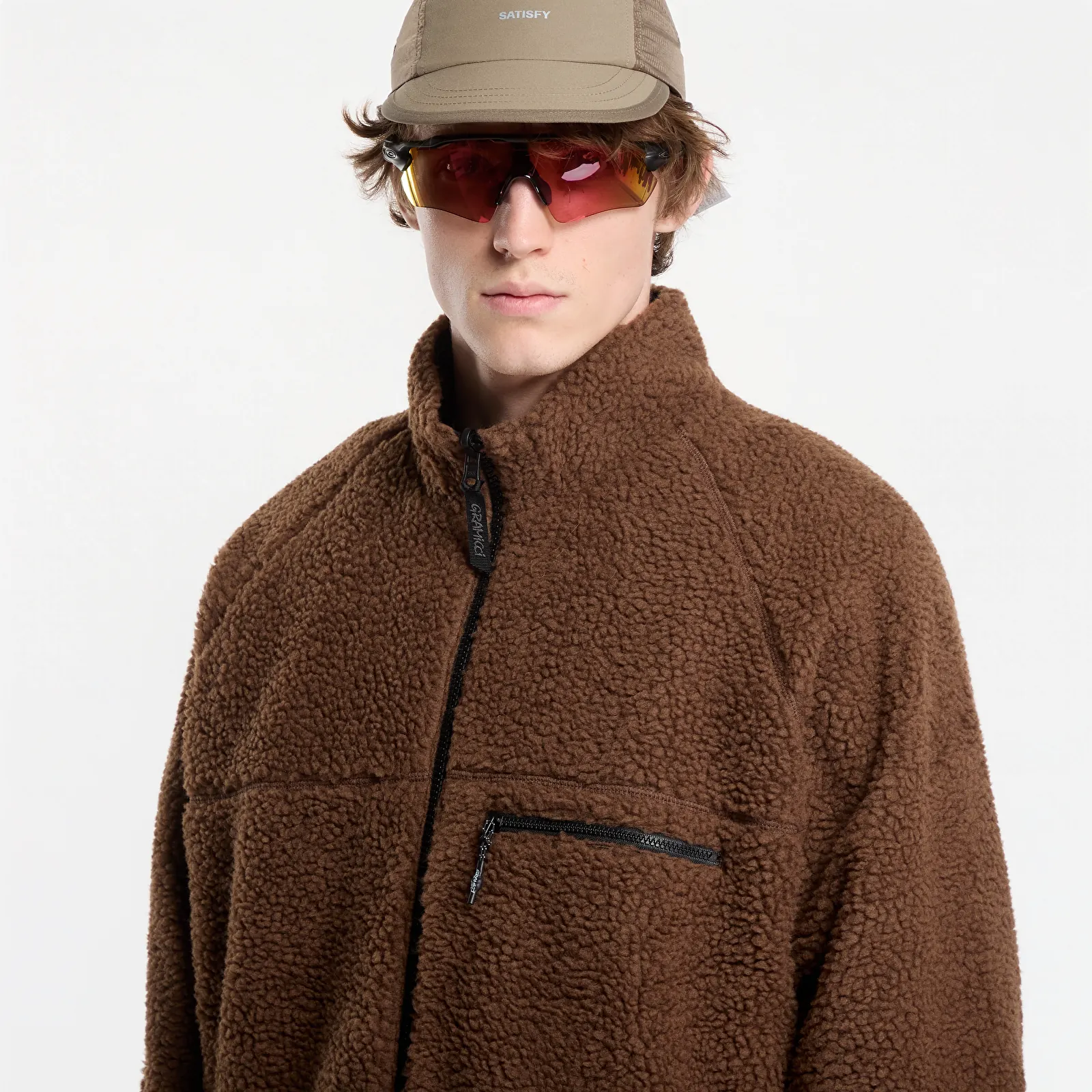 Bomberjacks Gramicci Reversible Sherpa Jacket Dark Brown/black