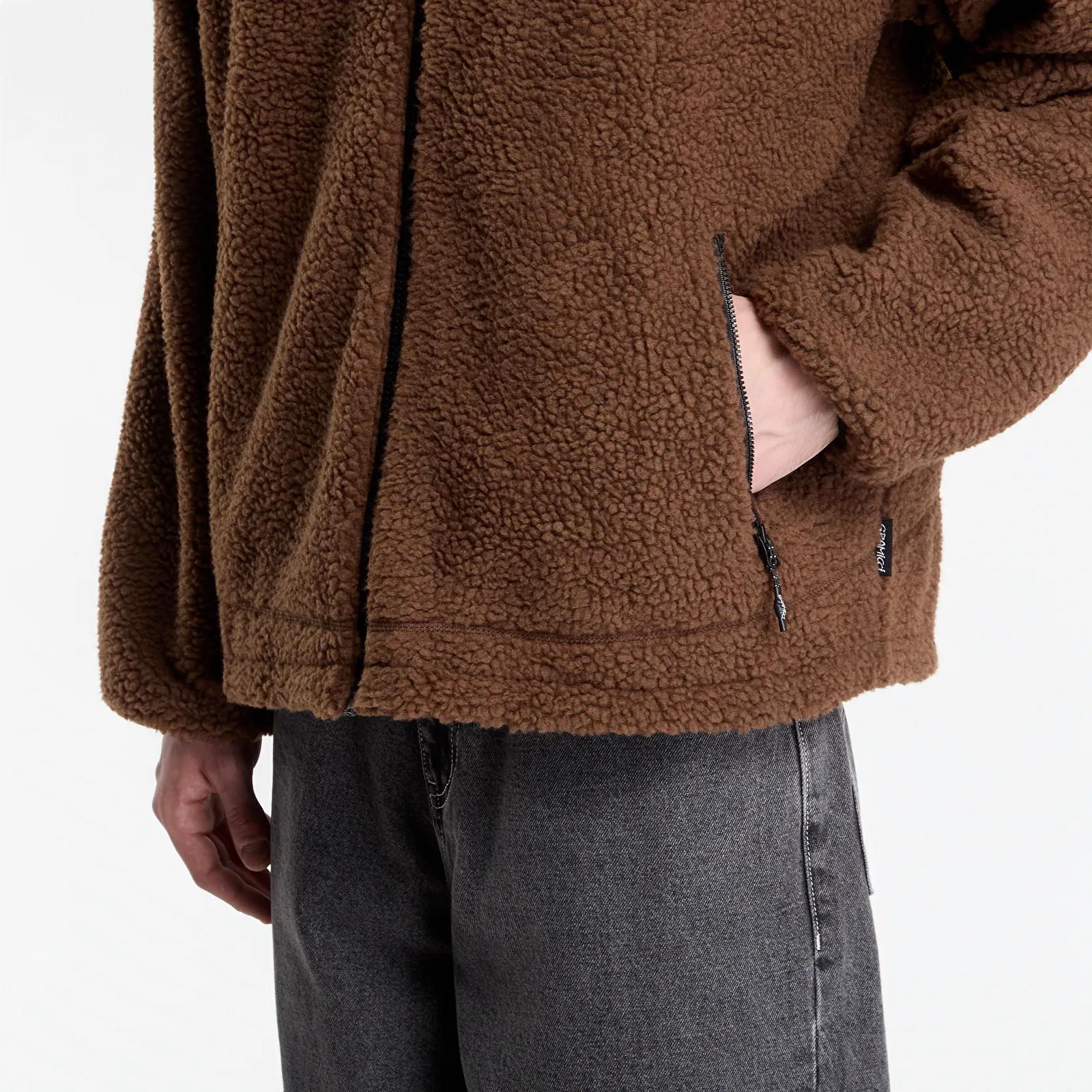 Bomberjacks Gramicci Reversible Sherpa Jacket Dark Brown/black